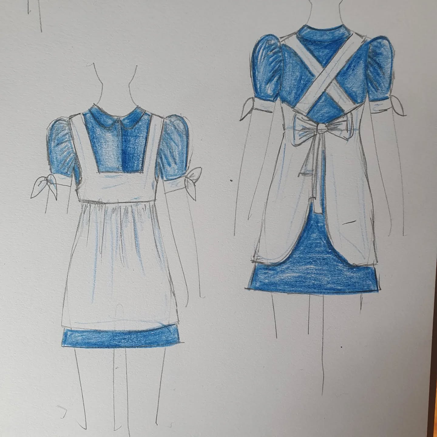 This was the sketch for a costume of a Halloween show..not very scary I know.
But it was ment for a creepy doll character.
Imagine with pigtails and hysteric laughter....?
#costumemaker #circuscostume #creepydoll #bespokecostume