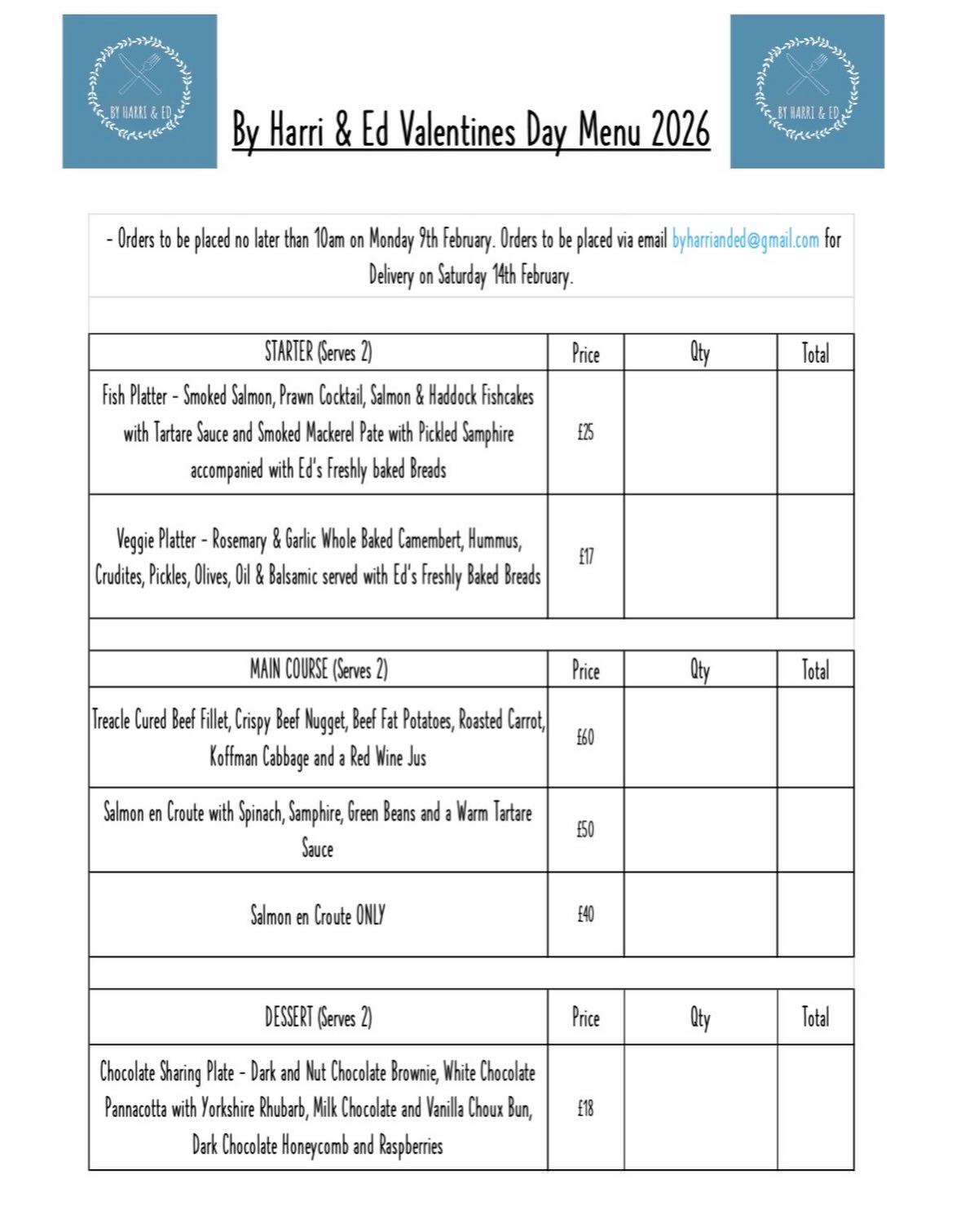 Get your orders placed this weekend for Valentine’s Day…
@chef_ed_allen has a yummy menu with old school favourites including:
- Fish Platter
- Rosemary & Garlic Whole Baked Camembert Veggie Platter
- Treacle Cured Fillet of Beef
- Salmon en Croute
And of course…
- Chocolate Sharing Plate!
All will be freshly prepared on Friday/Saturday for delivery Saturday and therefore will be suitable for freezing if you are already treating your loved one to an evening out!
Don’t forget this will be our LAST delivery for the foreseeable however we will be making our announcement in the next few weeks and filling you all in on our exciting news. Keep your eyes peeled…
#food #caterer #catering #chef #valentines