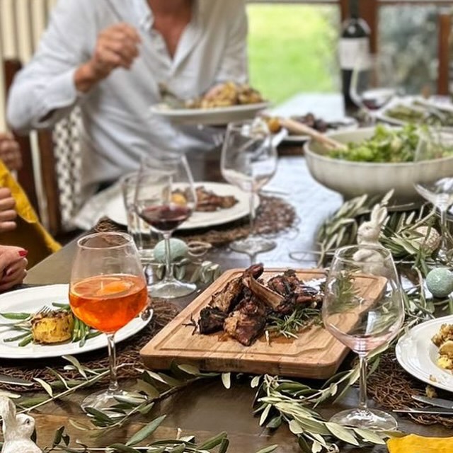 The only thing we can fault with Sunday lunch shared with friends at the villa is the empty wine glass we spotted.