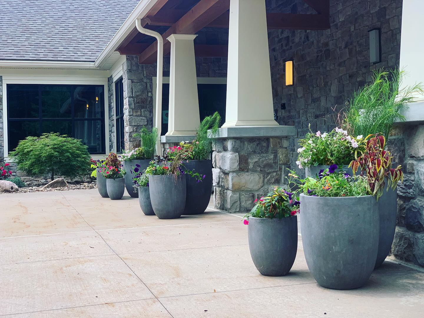 Added a pop of color to the beautiful @toftreesapartments clubhouse today!
With some water and a little time, these guys will be settled into their new homes and growing quickly! I can’t wait to check in on them as they fill in throughout the summer. @rentberger
#containergardening #seasonalcolor #annuals #planters #plants #containerdesign #landscapedesigner #gardenideas #gardenphotography #pennstate #statecollege #landscaper #yondermountain #conservation