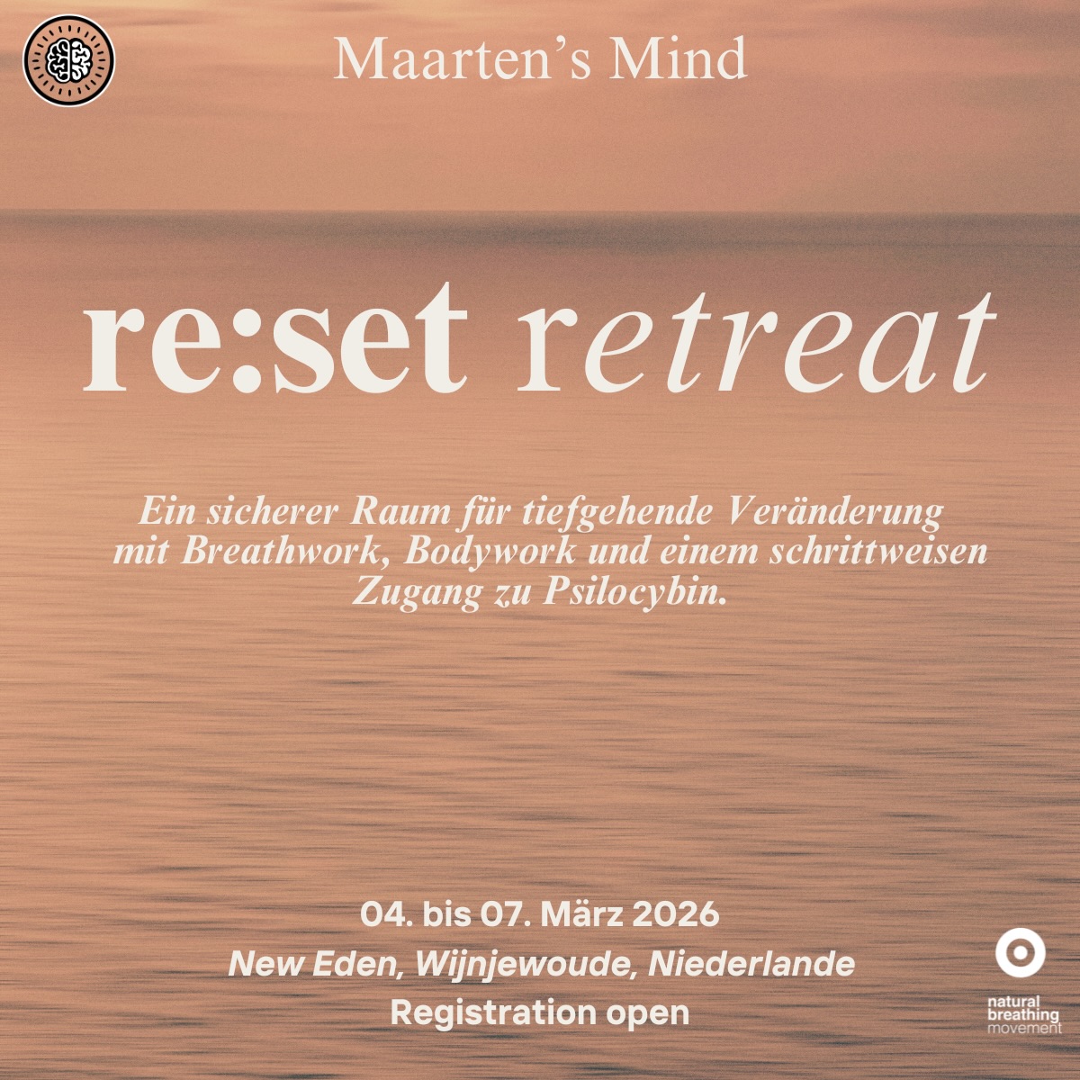 Ihr lieben Leute,
Wir freuens uns riesig auf den 4. - 7. März. Das wird eine ganz besondere Zeit für alle Teilnehmenden und auch uns Coaches. In wundervoller Atmosphäre genießen wir eine Selbsterfahrung der besonderen, unvergesslichen Art.
Wir sind extrem dankbar, dass @maartensmind uns dieses Jahr mitnimmt. Es gibt noch einige wenige Plätze.
Anmeldung erfolgt auch über @maartensmind !!
Wir freuens uns auf euch!
H & V
🍋 🍃