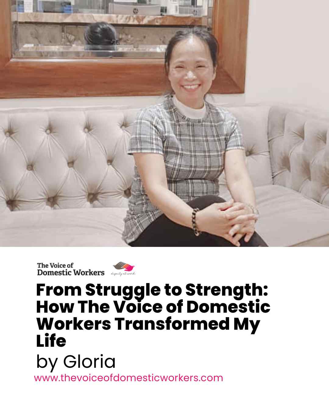 Last November 2024, we shared something unforgettable. From Struggle to Strength, How #VODW Transformed My Life. Gloria’s story is a powerful reminder of the resilience, courage, and hope that domestic workers carry with them every day. From long hours of hard work and quiet struggles to finding support, learning new skills, and being embraced by a community that believed in her. Gloria didn’t just survive, she grew stronger. Her journey shows us what’s possible when someone finds connection, opportunity, and a space to rise. This is more than a story, it’s a tribute to everyday strength. A reminder that transformation can start with a single step, a supportive community, and a voice that refuses to be silenced.
Read (or re-read) Gloria’s story here: https://www.rfr.bz/i44e32b
#VoicesOfCourage #VODW #StrengthAndTransformation #HumanStories