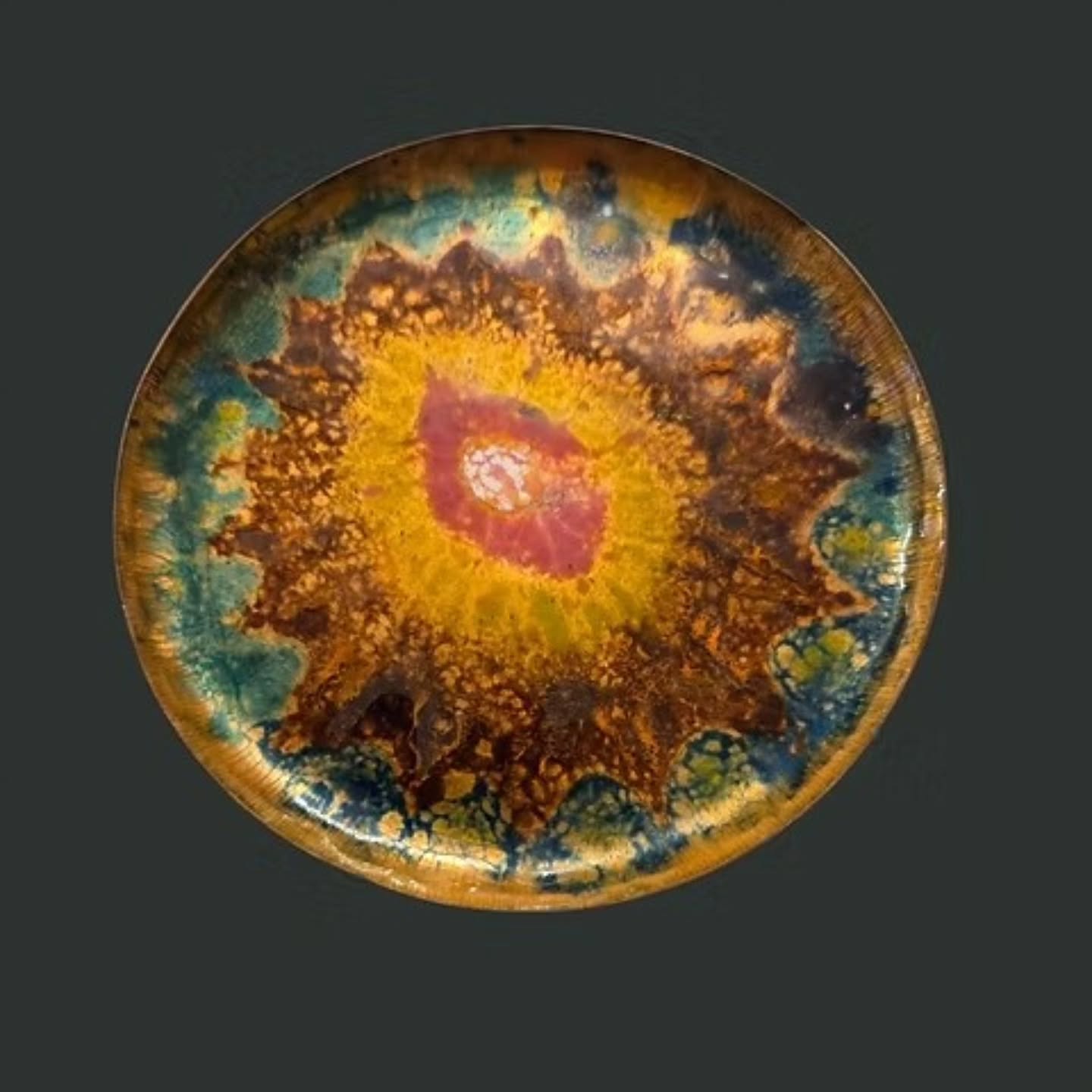 Vintage Enamel on Copper Trinket Dish | Mid-Century Abstract Design | https://share.google/2HeuzTRc7YkpaarNH #stufftoyouandme