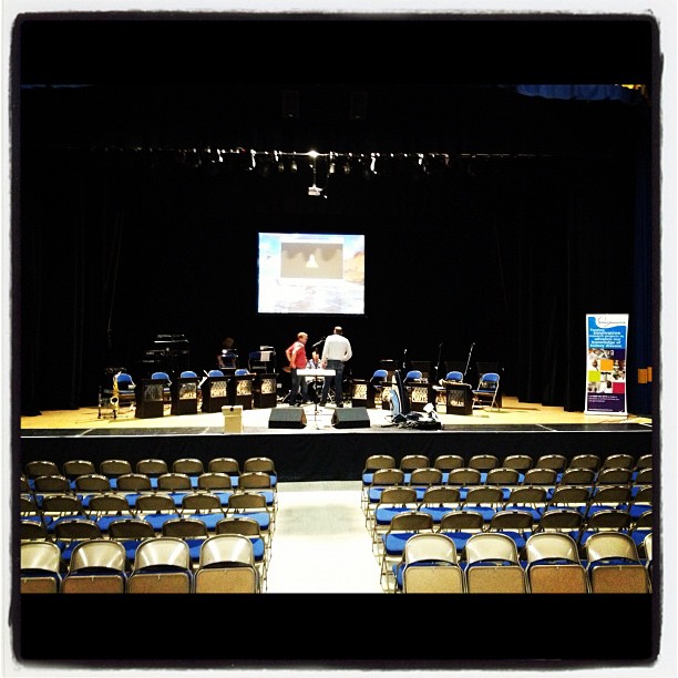 The stage is set ready for gig with the Good Guys Orchestra at the Embassy Theatre, Skegness