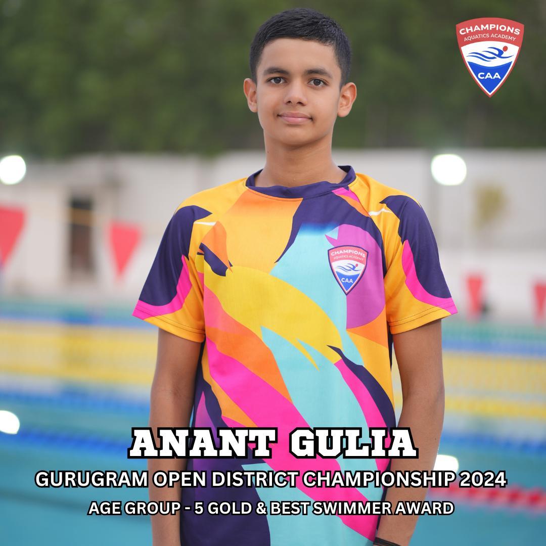 Meet Anant!
We're excited to introduce Anant, our next star swimmer who bagged the Best Swimmer Award and 5 individual gold medals at the Gurugram District Swimming Championship 2024
Anantâs dedication, hard work, and outstanding performance have made us incredibly proud. Stay tuned for more highlights from our amazing team!
#ChampionsAquaticsAcademy #SwimmingChampions #GurugramDistrictChampionship2024 #Anant #BestSwimmer #SwimLife #ProudCoach