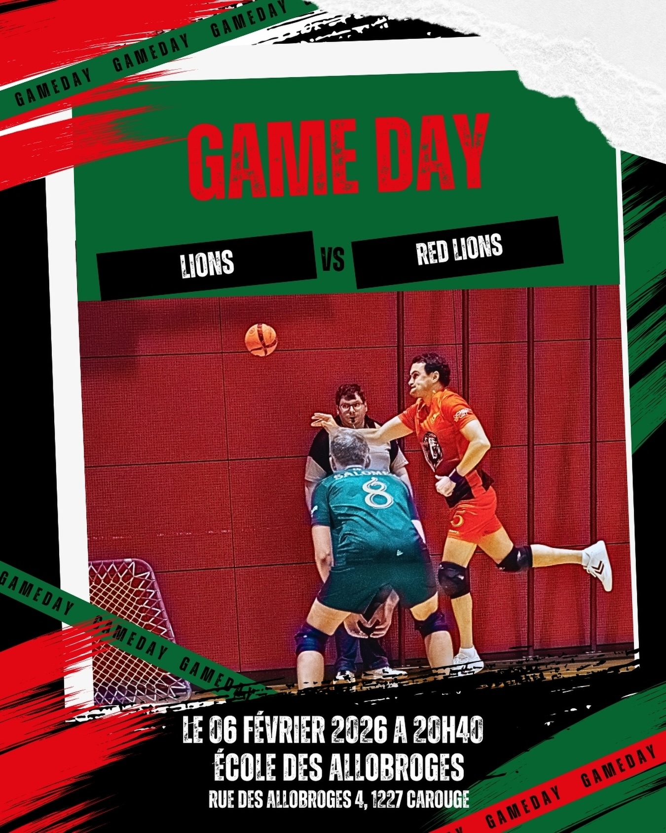 🦁 LE DERBY CAROUGEOIS : Lions vs Red Lions ! 🔴
Vendredi soir, Carouge va s’arrêter de respirer. Ce n’est pas un match ordinaire. C’est LE match. Celui qu’on attend toute la saison. Celui qui divise les vestiaires mais unit les cœurs rouges et verts
Lions contre Red Lions. Frères d’armes qui deviennent rivaux le temps d’une soirée. Coéquipiers d’entraînement qui vont se défier sans merci sur le terrain. Une rivalité saine, intense, passionnée... mais une rivalité quand même ! 🔥
Qui dominera ce choc carougeois ? Qui imposera son rythme ? Qui fera rugir sa meute le plus fort ? Une seule certitude : ça va chauffer aux Allobroges ! 🌡️💥
📅 Vendredi 6 février
🕐 20h40
📍 École des Allobroges, Rue des Allobroges 4, 1227 Carouge
Venez NOMBREUX ! Ce genre de match, ça se vit dans les gradins, avec les tripes, la voix cassée et des souvenirs plein la tête. Peu importe votre équipe préférée, venez célébrer le tchoukball carougeois ! 📣✨
Rouge et Vert jusqu’au bout ! Que les meilleurs Lions gagnent ! 🦁🦁