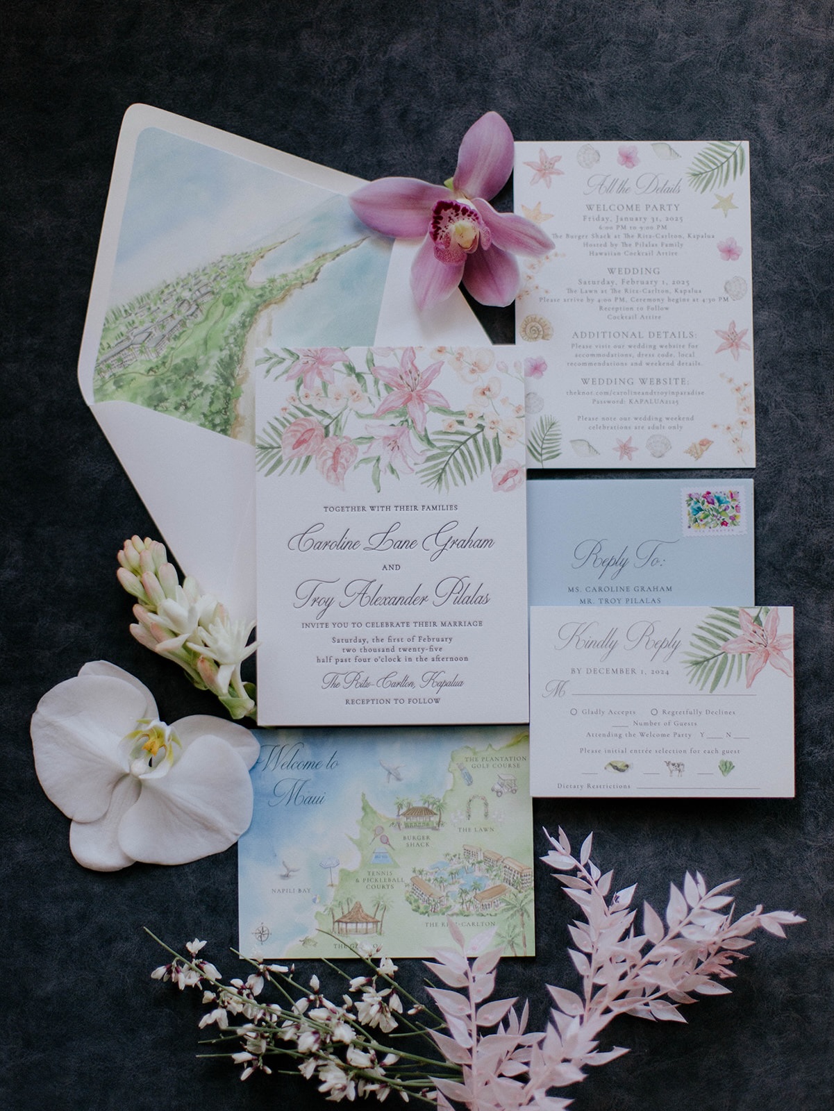 Happy anniversary to the sweetest couple!! C&T, it was such an honor to be part of your day AND BE IN MAUI this time last year!! Sending all the love to you and the best vendor team! Xoxo 🥂🥂
@maunaweddingcreative let’s go back!!
📷 @chrisjevansphoto @weslarsenmedia
💐@marchfloraldesign @letsentertainmaui @carolinepilalas @marisphelps @ritzcarltonkapalua
#mauiwedding #hawaiiwedding #weddinginvitation #watercolorinvitation #maui