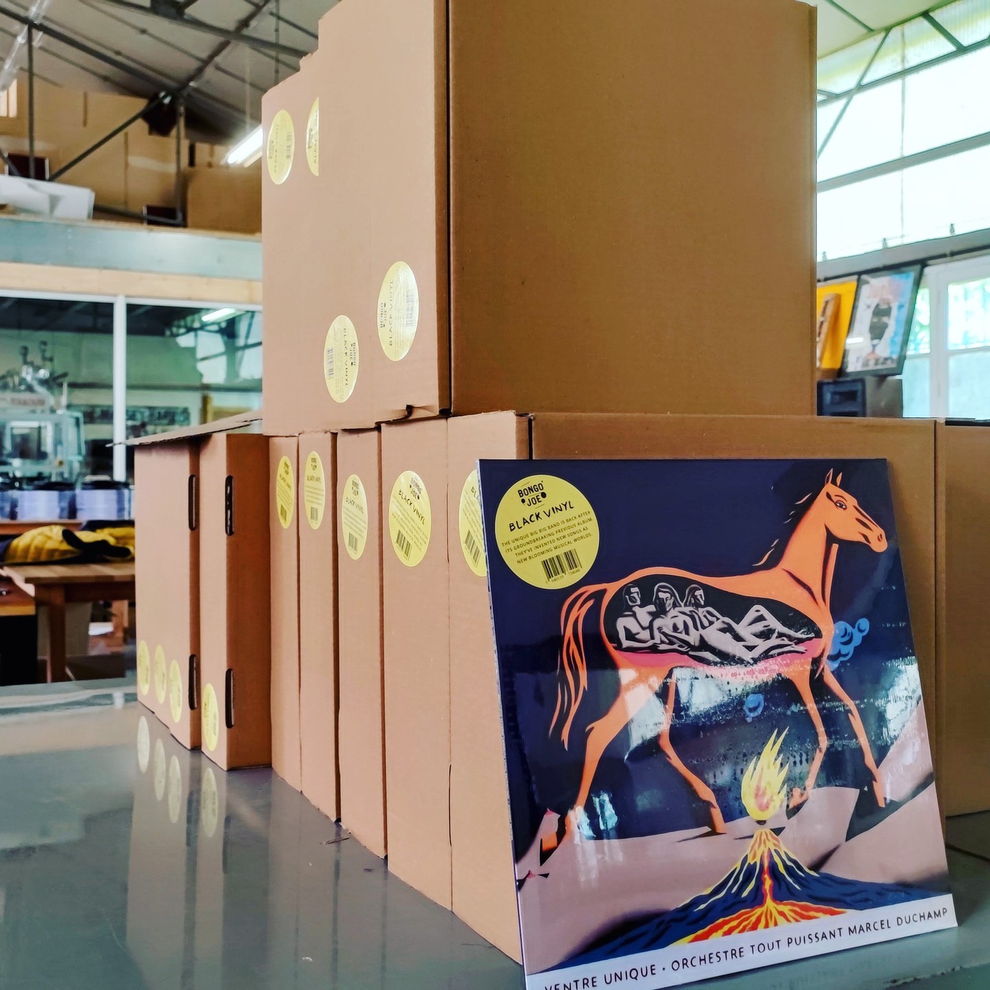 Coming soon ! @otp_marcel_duchamp fourth LP. Released on @bongojoerecords and freshly pressed in Marciac by Garcia & Co.
#orchestretoutpuissantmarcelduchamp
#bongojoerecords