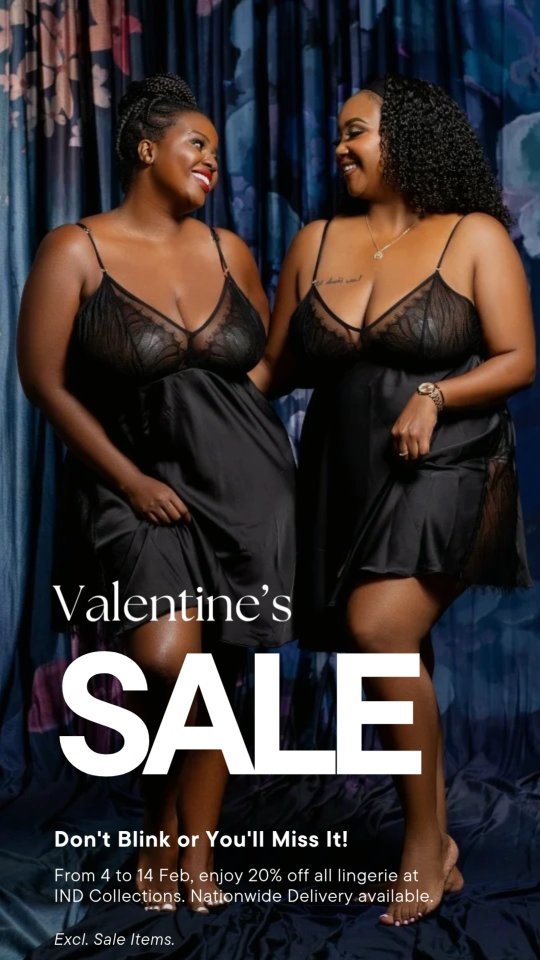 🌹Roses are cute…
lace is better ❤️
20% off all lingerie
4–14 feb.
valentine’s sale now on
excl. sale items