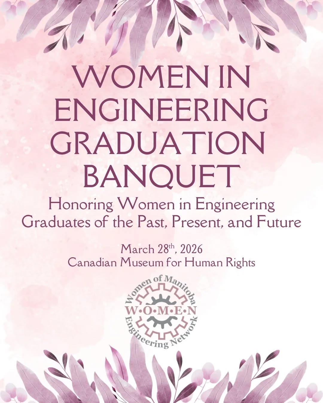 WOMEN is excited to announce our largest event ever, the Women In Engineering Graduation Banquet! This inaugural banquet will honour all women in engineering and their exciting accomplishments. Join us March 28 for an unforgettable evening of celebration, connection, and inspiration.
Ticket link in Bio!