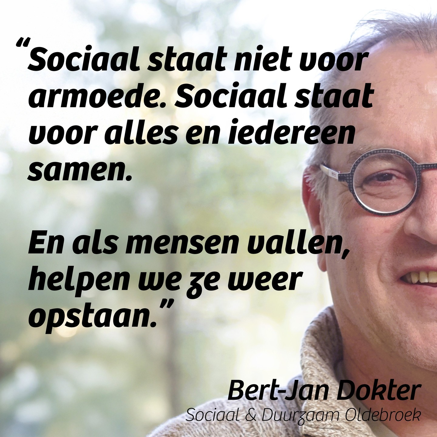 Bij Infocus op LocoFM sprak Bert-Jan Dokter over wonen, sociaal beleid en duurzaamheid in Oldebroek 🎙️
Over de woningmarkt zei hij dat bouwen vaak niet aansluit bij wat nodig is en dat de wooncrisis niet wordt opgelost “als we alleen blijven bouwen voor ontwikkelaars”. Over sociaal beleid gaf hij aan dat hulp vaak te laat komt, omdat “als je als gemeente in beeld komt, het eigenlijk al heel ver is”. Zijn uitgangspunt daarbij: “Sociaal staat niet voor armoede. Sociaal staat voor alles en iedereen samen.”