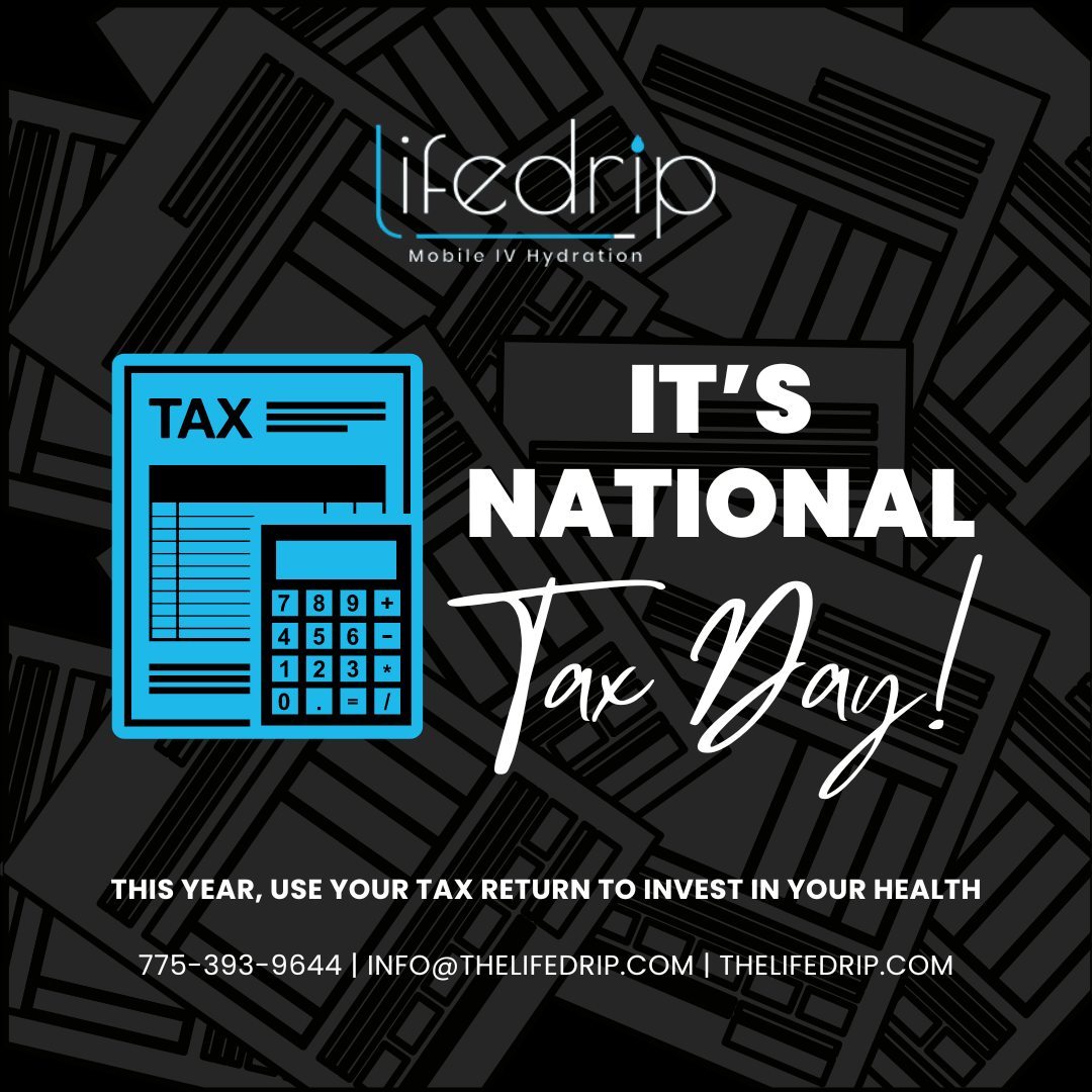 Got plans for this year's tax return? Invest in your health! Check out our IV drips, shots, and even memberships to fully commit to your health and wellness consistently. 💙
Don't wait to book your next appointment with us! Text or call 775-393-9644, email info@thelifedrip.com, or click the link in our bio!
.
.
.
#lifedrip #lifedripivhydration #ivhydration #health #wellness #mobileivhydration #reno #renonv #renosparks #sparks #sparksnv #taxday #taxreturn #health