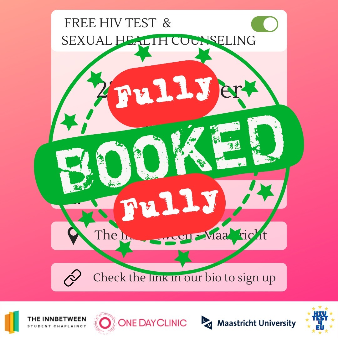 Hi everyone! Tomorrow's test event for the European Testing Week is fully booked again. However, keep an eye on www.bookwhen.com/hivtest4eu as some spots may become available again.
See you tomorrow 😍
@innbetween_maastricht @onedayclinic @eurotestweek