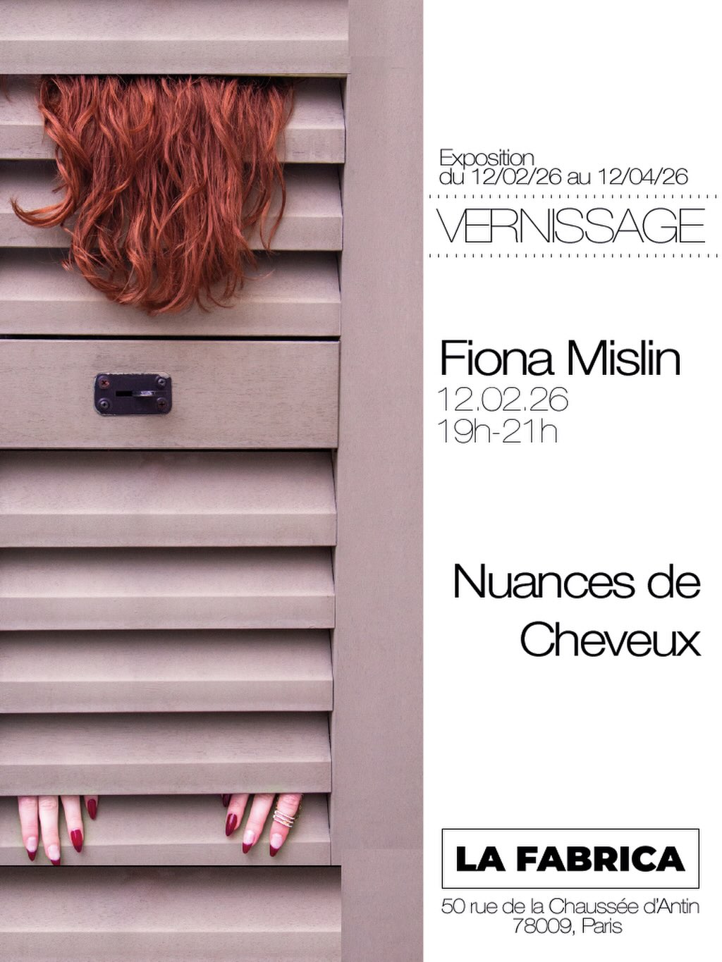Découvrez l’univers captivant de @misfiona9 lors de son exposition photo à la Fabrica du 12 février au 12 avril. 💫
📅 Nous vous invitons le jeudi 12 février à partir de 19h pour rencontrer l’artiste lors de son vernissage.