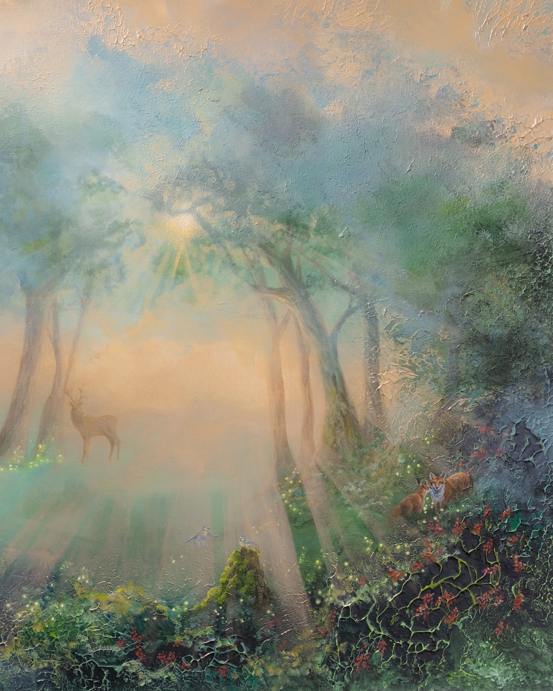 For anyone who ever wished they could step into the forests of their favorite fantasy books 🌲💚
For me this painting felt like a return to that world familiar, but seen through new eyes. It’s the style many of you first found me through… and honestly, it feels like coming home 🥹
What book does this world remind you of?
Only a couple of prints left! And the original is still out there, waiting for the right soul 🫶🏼 EDIT: Original SOLD
Where Fairies Leave Their Light
acrylic & metal leaf on canvas
70x100cm
#slowlifestyle #semiabstractart #wellness #landscapeartist #fantasybooks #fantasyart