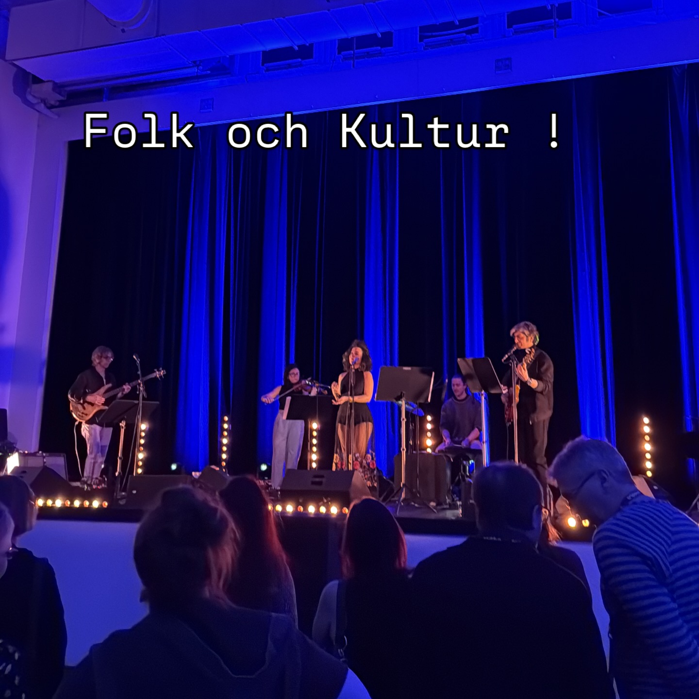 Arya Aramnejad, Ola Husamo, Love Antell och Simon Schierup pĂ„ minglet av Folk och Kultur âš