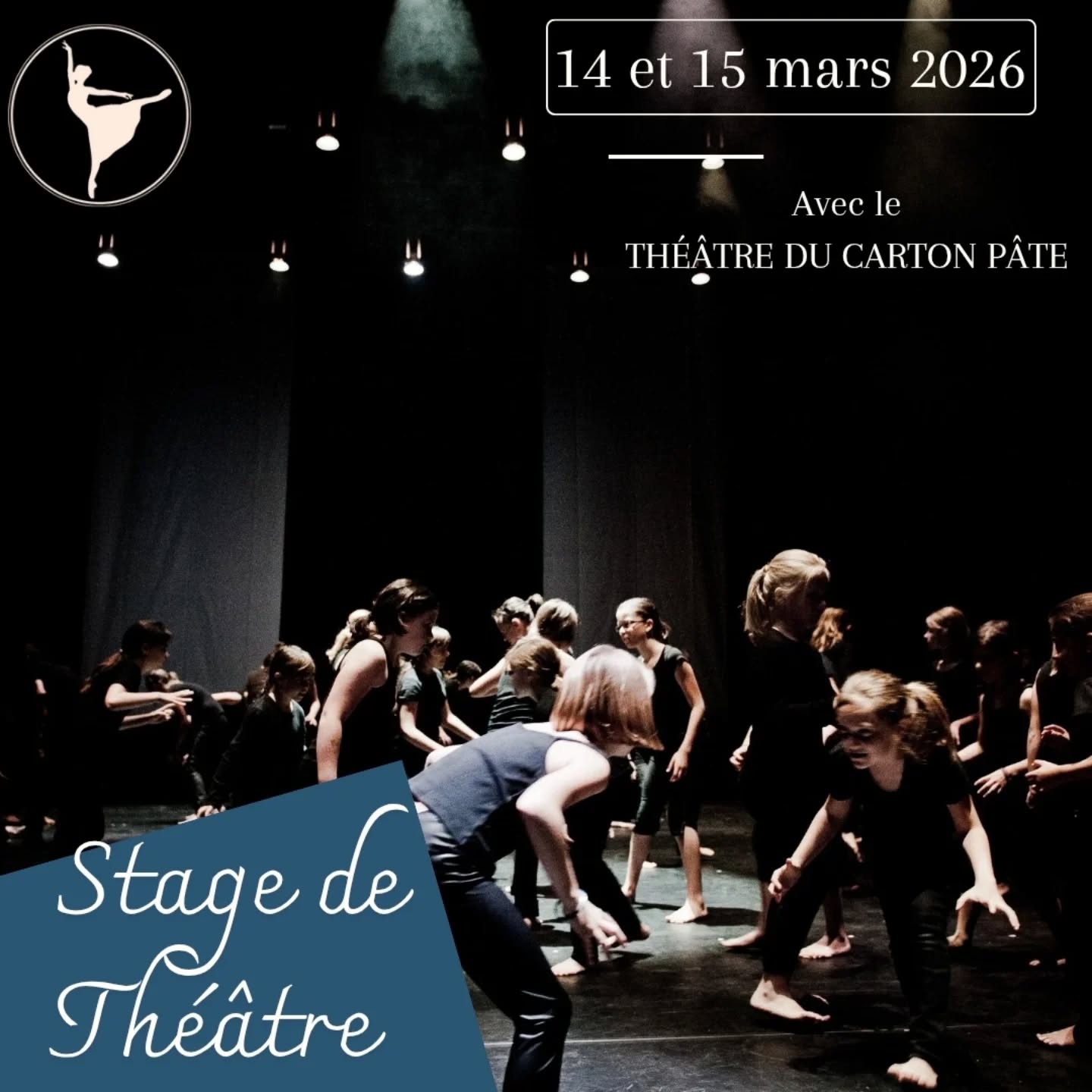🩰Venez enrichir votre pratique artistique !
✨Le Théâtre du Carton Pâte revient à La Cinquième Arabesque pour un stage de théâtre spécialement conçu pour compléter et approfondir votre expérience en danse!
🩰Amélioration de l'expression scénique, développement de la créativité, renforcement de la confiance en soi!
Les 14 et 15 mars 2026!
✨Samedi 14 (au Théâtre du Carton Pâte) et Dimanche 15 (à La Cinquième Arabesque) de 10h à 12h et de 13h30 à 15h30
Représentation gratuite des ateliers le dimanche à partir de 16h à La Cinquième Arabesque pour les parents et adhérents (sur réservation)
✨Stage à partir de 8 ans
Pour vous inscrire, rendez vous sur notre HelloAsso La Cinquième Arabesque (🔗 en bio)
✨Ne manquez pas cette occasion unique de diversifier votre pratique artistique et d'ajouter une nouvelle dimension à vos performances!
🎭Nous avons hâte de vous accueillir pour un weekend riche en découvertes et en créativité!
Merci Théâtre du Carton Pâte 💖
#eysinesmaville #eysines #eysinesculture #stagedetheatre #theatre #lacinquiemearabesque #bordeaux #bordeauxmaville #bordeauxmetropole #merignac #merignacmaville #Blanquefort #bruges #lebouscat #bassindarcachon #arcachon #audengemaville #audenge #saintmedardenjalles #danse #danseclassique #dansecontemporaine