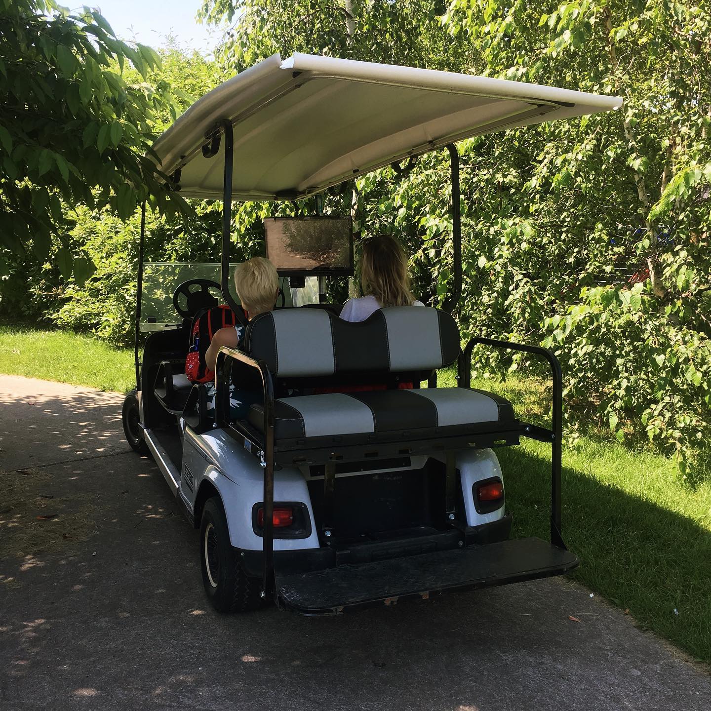We like to throw shade at our clients. We drive them crazy. #videovillage #golfcart #wheels #locationshoot #burbs