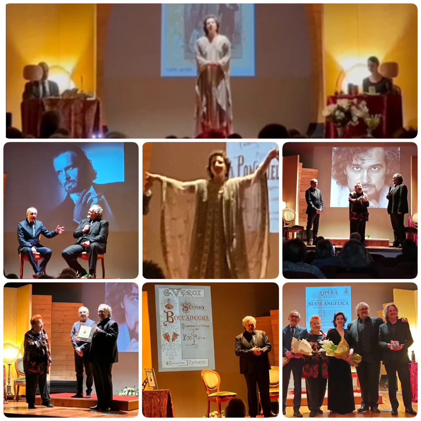 PARTE 1 di 2.
Trionfa l’evento dedicato a Eleonora Duse e all'assegnazione del Premio Arrigo Boito al Basso RICCARDO ZANELLATO.
Lo spettacolo, ideato da MARA ZAMPIERI, che ha unito prosa e lirica rievocando la relazione segreta di Eleonora Duse e Arrigo Boito ha conquistato letteralmente il pubblico del Teatro Torresino di Padova.
Un titolo: “IL FILO ROSSO DELLA MIA ESISTENZA” e tre elementi scenici hanno creato l'atmosfera perfetta che ha catapultato e catalizzato il pubblico dentro la storia d'amore della Diva del teatro italiano e del compositore e librettista padovano: due stanze con scrittoio e luce soffusa ai lati del palco, una pedana rosso passione al centro.
Gli attori nei panni della Duse e Boito, nell’intimità delle loro stanze e intenti nella scrittura, hanno interpretato le più passionali e struggenti lettere selezionate fra le centinaia dello scambio epistolare intercorso tra i due amanti, mentre il soprano BRIGITTE TORNAY, in abito da diva o divina come la Duse era solita essere definita, ha sfoggiato una voce di rara solidità e importanza sostenuta da una tecnica vocale altrettanto ferrea, eseguendo le arie d'Opera tratte dalle medesime pièce teatrali interpretate dalla Duse in prosa, nell'ordine la grande aria di Violetta del primo atto di Traviata, “Io son l'umile ancella” da Adriana Lecouvreur, “Voi lo sapete o mamma” da Cavalleria Rusticana e “Suicidio” da Gioconda.
#premioarrigoboito #duse2024 #riccardozanellato
#brigittetornay