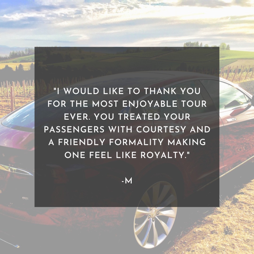 💬 “I would like to thank you for the most enjoyable tour ever. You knew the history of all the places of interest that we passed and the recommended stop was a new delightful discovery for me. You treated your passengers with courtesy and a friendly formality making one feel like royalty. I'm looking forward to doing winery and cidery tours with friends and relatives in the near future.“
Thanks, M – we are so pleased to hear that we exceeded your expectations! Check out Alset Tours on @TripAdvisor to read more about our services. 🌟
👉 Give us a call to book today or visit our website - link in bio!
📍 Royal Tour Around Town in a Luxury Vehicle
•
•
•
•
#regenerate #alsettours #electrictourism #agritourismo #explorebc #bcwinetour #bcwine #canadianfoodie #explorepnw #pnwonderland #ethicaltourism #naturetravel #farmstay #vancouverisland #explorevancouverisland #modelx #solarpanels #solarpower #solar #victoriabc #yyj #eatlocal #smallbusinessyyj #supportlocalyyj #tripadvisor