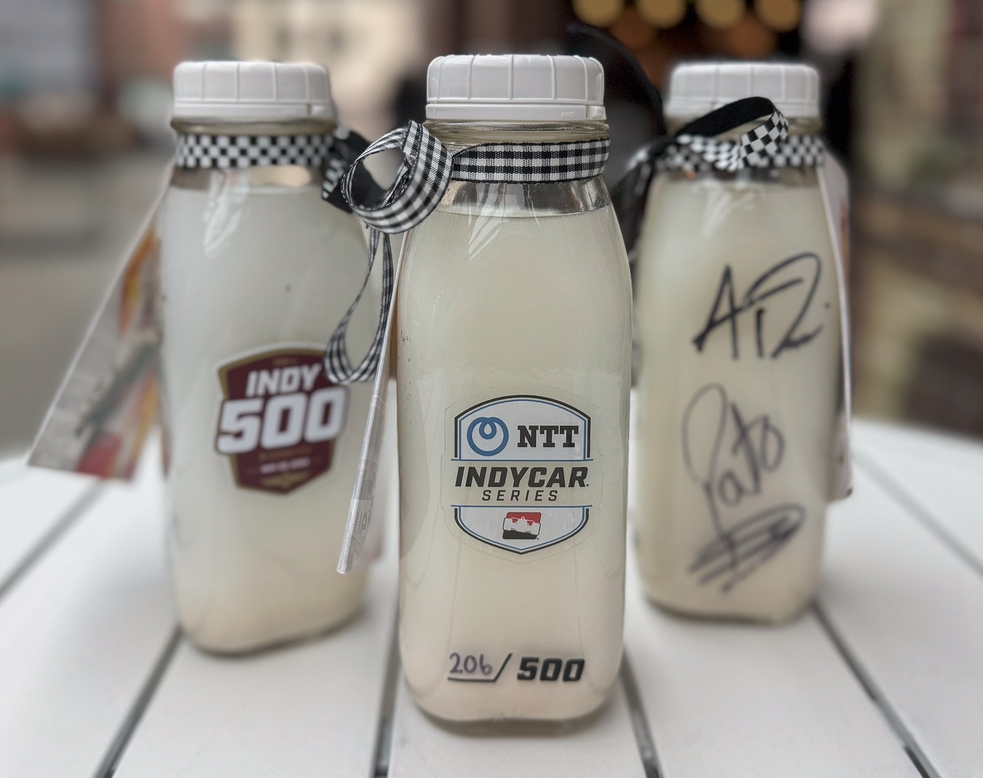 Feeling like a winner? Join us tonight in @thegaragefoodhall from 5 - 8 p.m. for the first Indy 500 Fan Fest event of the season for your chance to win an official Indy 500 Milk Bottle signed by drivers Pato O'Ward and Tom Blomqvist!
Look out for signage at the event to scan and enter the giveaway. 5 lucky winners will be announced throughout the night, so be sure to listen as you enjoy all of the racing fun 🏁