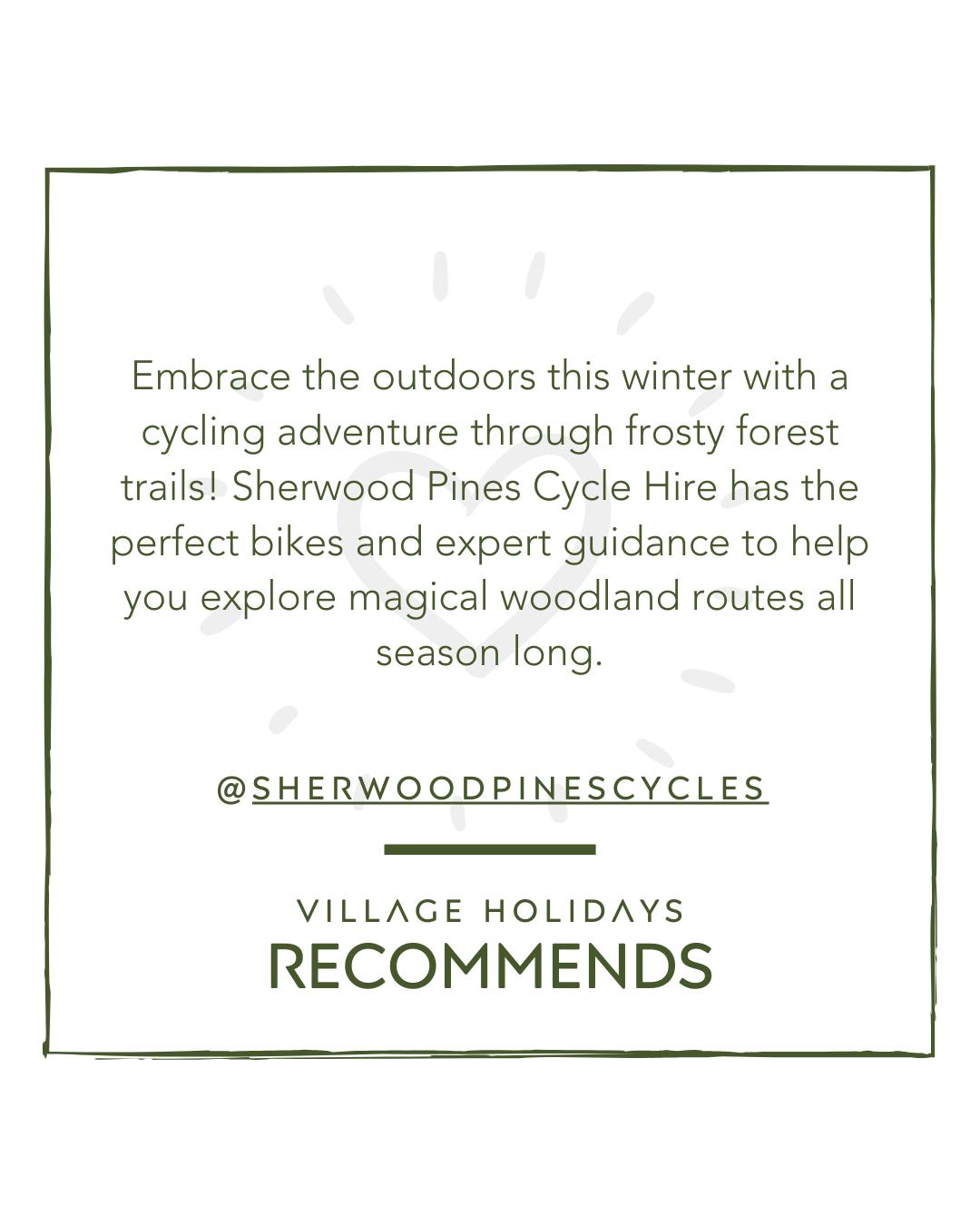 Ready to explore the winter beauty of Sherwood Forest on two wheels? 🚴♂️❄️ Head to Sherwood Pines Cycle Hire for quality bikes and scenic route tips, the perfect way to enjoy crisp air and peaceful woodland trails!
#VillageHolidays #SherwoodPines #WinterCycling #ExploreNottinghamshire #CountrysideAdventures