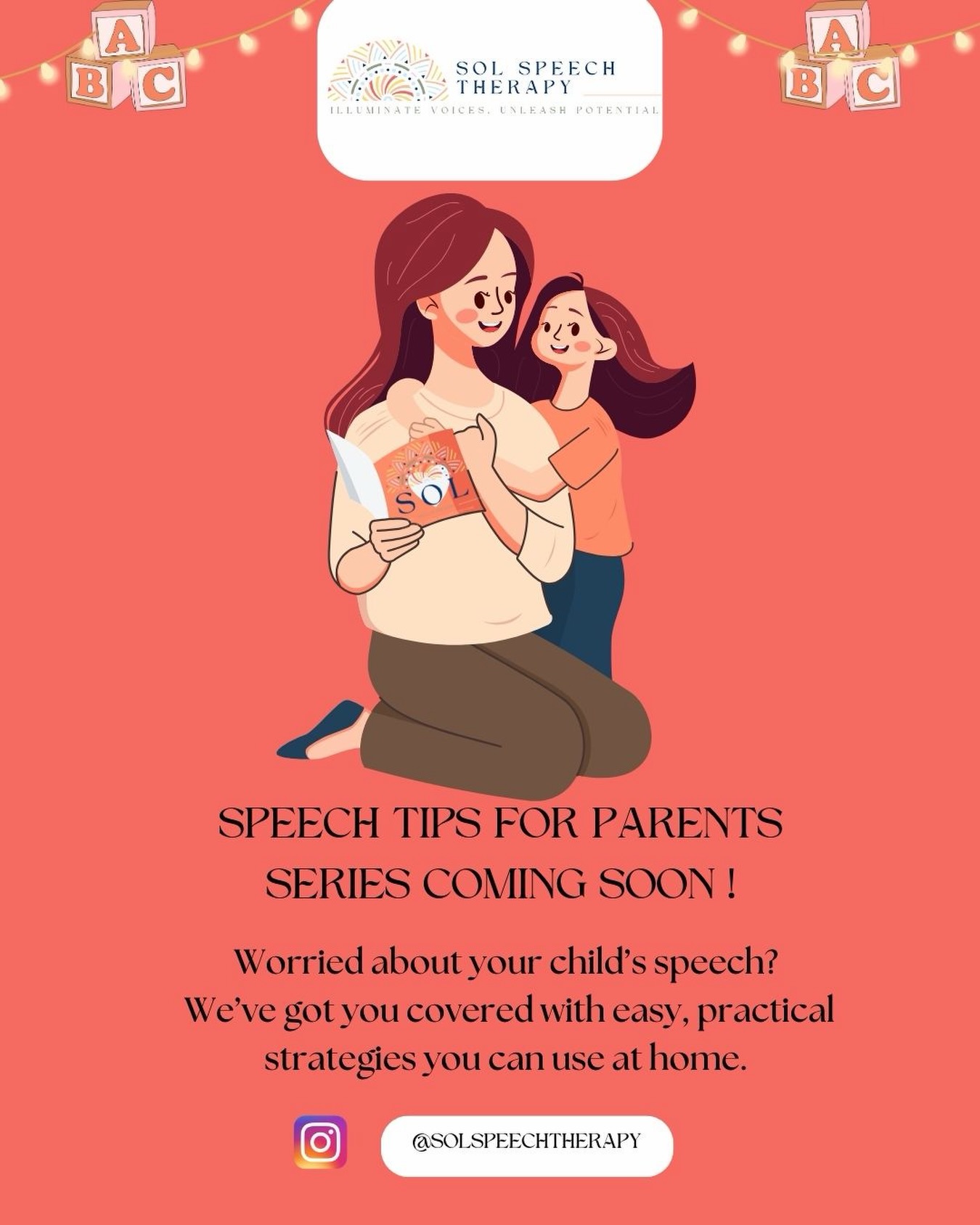 Speech Tips for Parents.. coming soon!
Dates Below
2/6
2/10
2/12
2/16
2/18
Supporting your child’s speech doesn’t have to feel overwhelming. We’re excited to start a new series where we’ll share simple, practical speech tips you can use at home with confidence 💛
✨ Easy strategies
✨ Real life examples
✨ Support for everyday moments
Follow us so you don’t miss it and share with your friends!
Comment “SPEECH” if you’re interested!