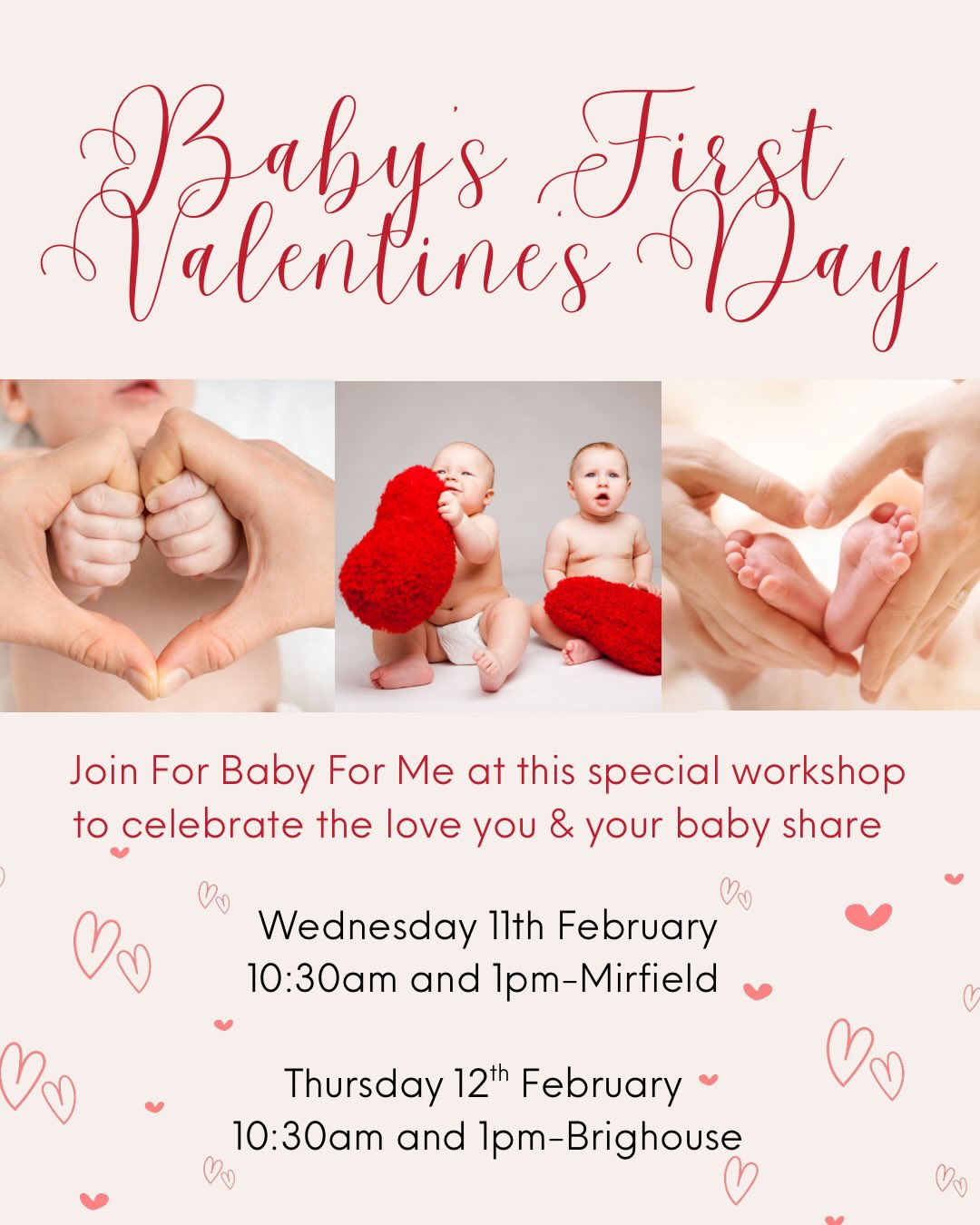 Valentine’s Day looks a little different this year… 💗
Less roses perhaps but definitely more cuddles.
Less romantic meals but definitely more heart-melting moments.
Join me for a beautiful Baby’s First Valentine’s Baby Massage Class and enjoy a gentle, nurturing space to bond, breathe, and celebrate the love you share with your baby.
This love like no other and it deserves celebrating too 💕