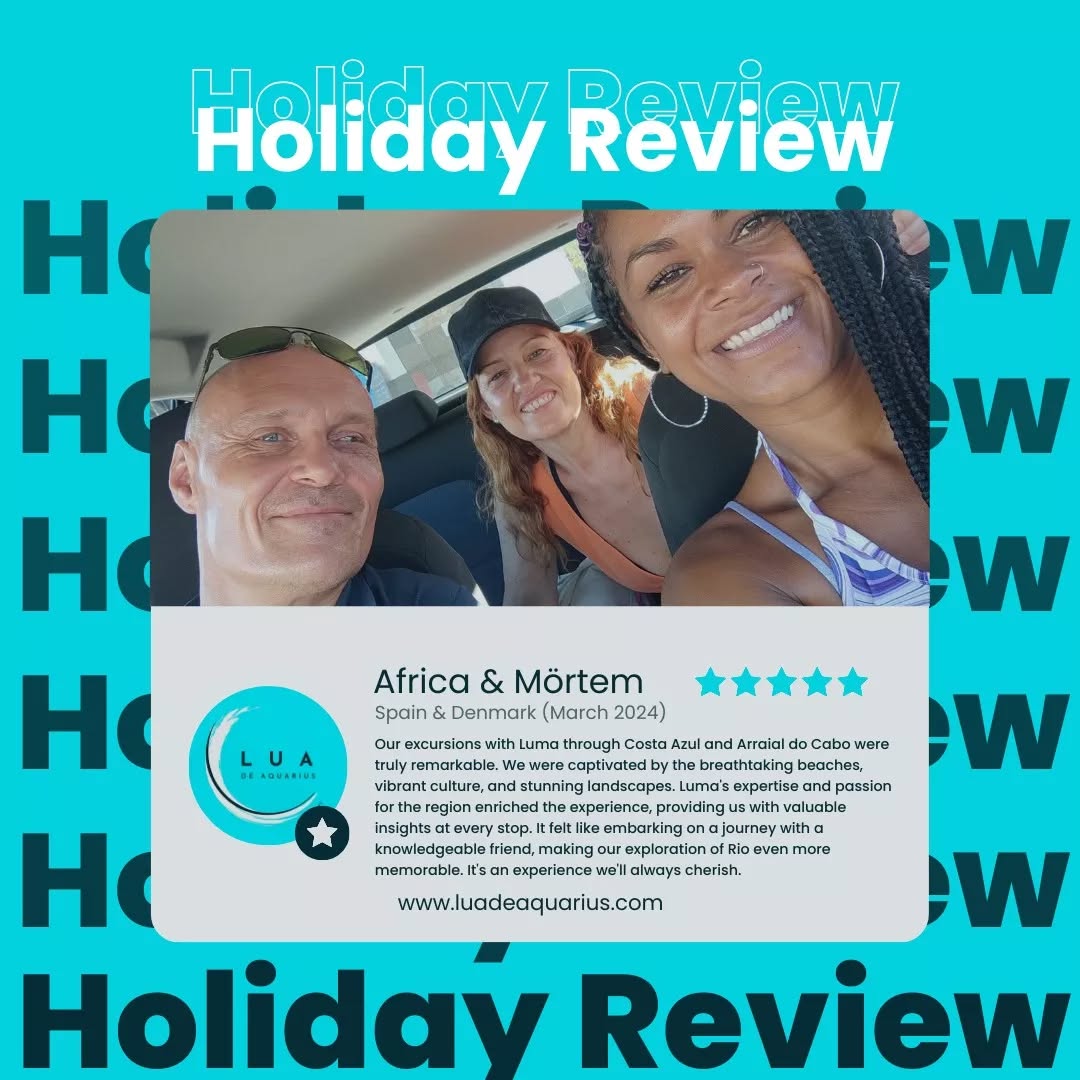 Thank you for the reviews ✨
@africa_gomez_coach 🇪🇸 & @mortenvilbaek 🇩🇰
"Our excursions with Luma through Costa Azul and Arraial do Cabo were truly remarkable. We were captivated by the breathtaking beaches, vibrant culture, and stunning landscapes. Luma's expertise and passion for the region enriched the experience, providing us with valuable insights at every stop. It felt like embarking on a journey with a knowledgeable friend, making our exploration of Rio even more memorable. It's an experience we'll always cherish"
..................................................................….......…..............…...
Gracias por los comentarios ✨
"Nuestras excursiones con Luma por Costa Azul y Arraial do Cabo fueron verdaderamente inolvidables. Quedamos cautivados por las impresionantes playas, la vibrante cultura y los paisajes asombrosos. La experiencia y pasión de Luma por la región enriquecieron nuestro viaje, brindándonos valiosos momentos en cada parada. Fue sentirse como embarcando en un viaje con un amigo, haciendo nuestra exploración de Rio aún más memorable. Es una experiencia que siempre atesoraremos"
#travel #brazil #rio #holiday #vacation #wellness #luadeaquariustravel