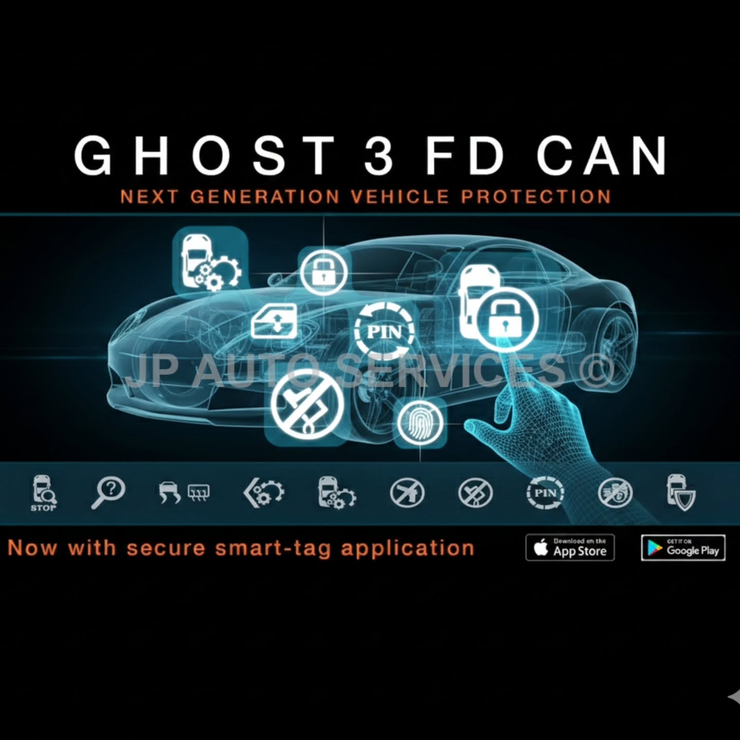 Introducing the new Ghost 3 FD canbus immobiliser designed for the latest canbus system in new vehicles from 2024 onwards. The latest vehicles now coming to market feature FD canbus that has 64 bytes per frame which allows faster data transfer speeds. Due to the speed of the latest canbus system, Autowatch have needed to develop a new product that supports this.
Ghost is the world's first aftermarket CAN bus immobiliser which protects your vehicle from theft like nothing else on the market today.
Ghost protects your car from key-cloning, hacking, and even key theft. The only way a thief could take a AW Ghost protected car is by physically towing it away, even then they will never be able to drive it! The Ghost has no key-fobs or LED indications to give away its location.
The Ghost uses the buttons in your vehicle such as those on the steering wheel, door panels or centre console, to allow you to make a unique, changeable, PIN code sequence that must first be entered before you can drive your car. Just like your credit card but you can make your car PIN even safer by making it up to 20 presses long!
In order to make extreme security also be hassle free, There is a smart-phone application that connects to your car and allows you to get in and drive without having to enter the disarm sequence.
This Ghost 3 FD allows 2 phones to be connected. All you have to do is pair your phone with your Ghost 3 FD, leave the Autowatch Ghost-II application running in the background with Bluetooth enabled and you can drive conveniently and securely. However, remember that if you phone is in range (5m to 10m) and the application is running the Ghost 3 FD will be disarmed.
- 2 YEAR WARRANTY FROM DATE OF INSTALLATION
https://www.jpautoservices.co.uk/product-page/autowatch-ghost-3-fd-canbus-immobiliser