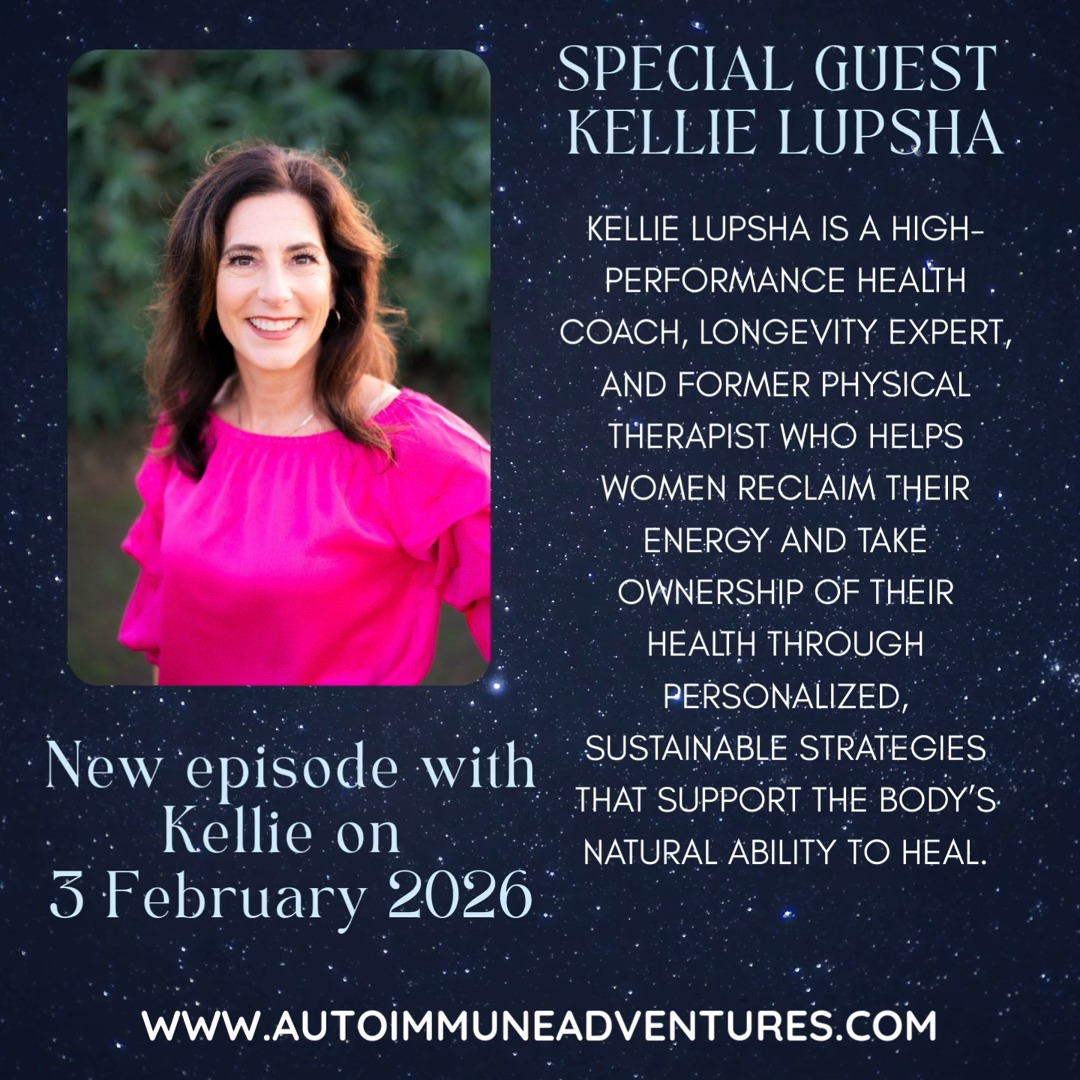 🎉 NEW EPISODE — NOW LIVE 🎉
Today’s episode of Autoimmune Adventures is live, and we’re so excited to introduce you to Kellie Lupsha.
Kellie is a high-performance health coach, longevity expert, and former physical therapist with decades of experience helping women reclaim their energy, confidence, and ownership of their health. In this episode, we talk about what it really means to become the CEO of your health — especially while navigating chronic illness, autoimmunity, burnout, or midlife changes.
This conversation is grounded, empowering, and refreshingly realistic. We explore:
✨ Why small, daily habits matter more than extreme fixes
✨ How to support your body’s natural healing and detox pathways
✨ The role of mindset, personalization, and self-advocacy
✨ Why your body isn’t broken — and never has been
If you’re feeling overwhelmed by conflicting health advice and craving a more supportive, sustainable approach, this episode is for you.
🎧 Listen now — new episode out today, Tuesday, February 3
https://youtu.be/m0Rve68Rw9k
And as always, we’ll leave you with this reminder:
You are worthy of joy.
Disease does not define your life.
You do.
#AutoimmuneAdventures #NowLive #KellieLupsha #AutoimmuneCommunity #ChronicIllnessSupport #HealingJourney #CEOOfYourHealth #WomenHealth #HolisticWellness #RootCauseHealing #MindBodyConnection #SelfAdvocacy #ChronicIllnessLife #LongevityWellness #HealthFromWithin