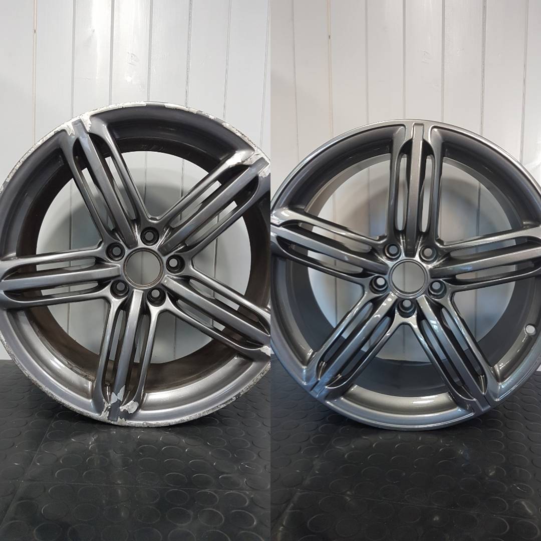 Audi anthracite refurb #audi #wheelrefurb #powdercoating #alloys