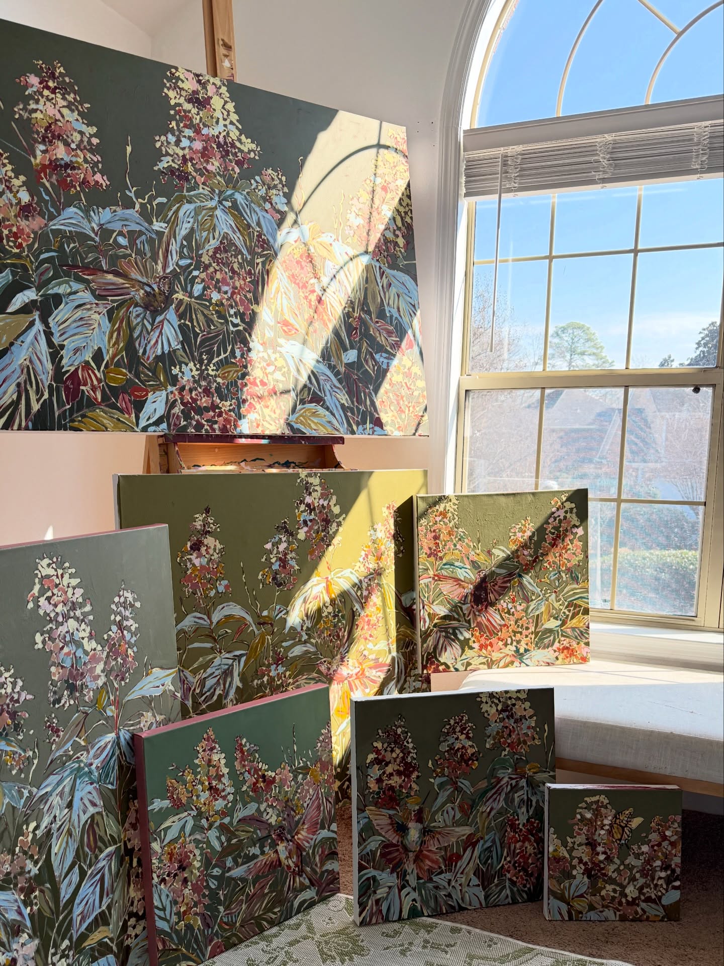 Studio views! ✨
Took it a little slower this month and that turned into only 7 pieces for this collection, but they were SO fun to make. I ended up with way more process photos than I realized… so enjoy!
Chasing Blue 🩵 releases with @carongallery this Tuesday 2/10 at 7 AM CT! Email list gets the first preview - so be sure to sign up!