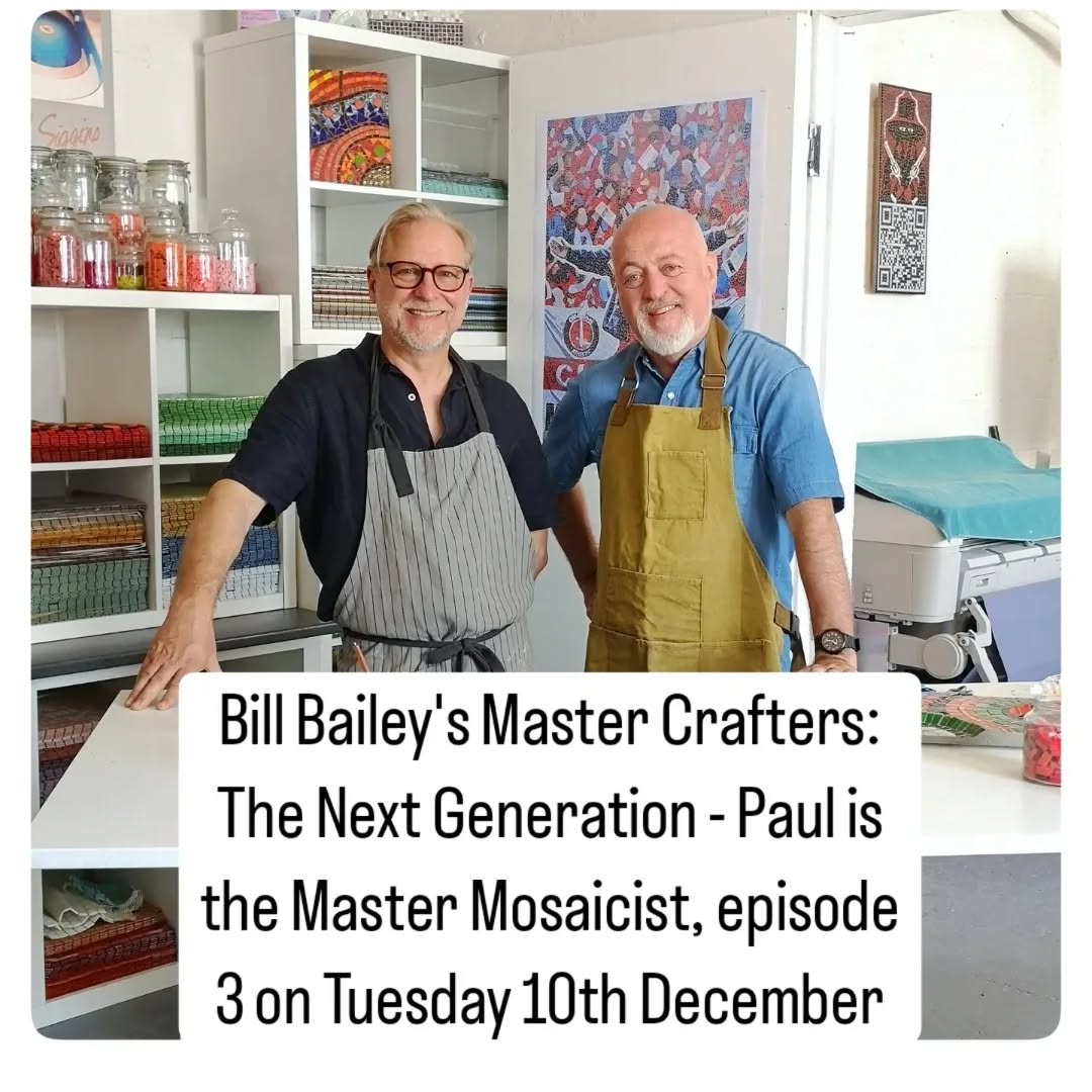 Not long now till our episode airs 😁
Make sure to tune in or hit record so you don't miss Paul and his excellent teaching techniques, tips and tricks ✨
Thanks again to @lovemondaytv and @skytv 👍
#skyarts #mastercraftsman #billbaileysmastercrafters #makingmosaics #mosaicart #mosaicschool #mosaicmaster #howtomake #tutorials #mosaicteacher #mosaicmaker #mosaico #mosaic #crafting #craftprojects #craftspeople #craftideas #arthobby #instaart