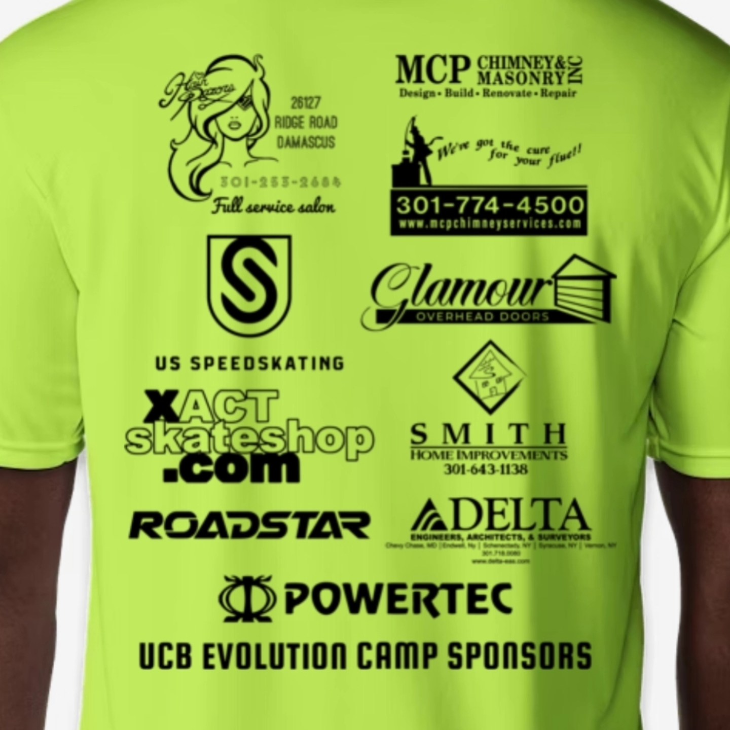 Our season sponsors provide a lot of support throughout the season, and they are featured on this summer's UCB Evolution Camp shirts! Be sure to check out the great services they have to offer. Thank you sponsors! @hairrazorsdamascus @mcpchimneys @usspeedskating @glamouroverheaddoors @xact_skateshop @cnroadstar @powertecfitness