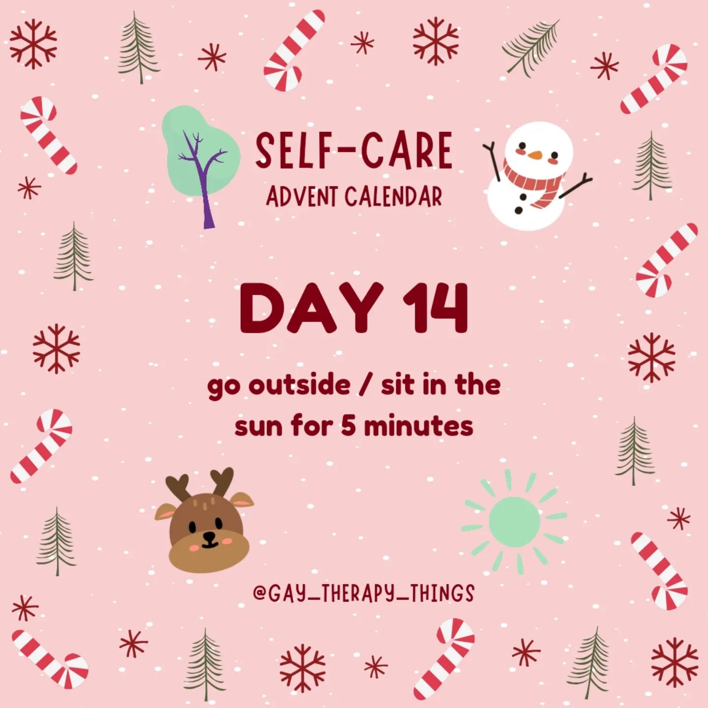Get some sunlight! Sit in a sunny window, sit outside, or go out for a walk. Even 5 minutes of sunlight/outdoors time does wonders for our mental health. If you're not able to get outside, you could open a window for 5 minutes and feel the breeze.
How does nature affect your mood?
#therapistsofinstagram #adventselfcare #selfcare