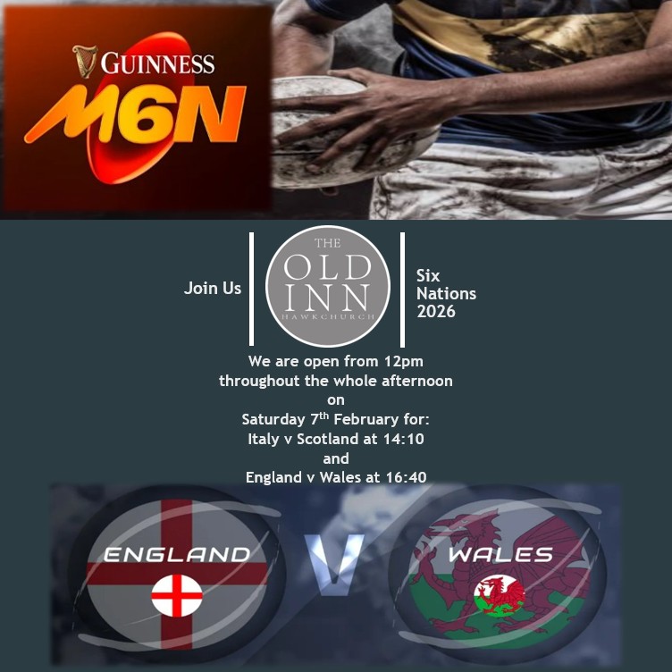 Join Us here at The Old Inn for Six Nations Rugby tomorrow. We are staying open after our usual lunch opening times, all throughout the whole afternoon so that everyone can come along and enjoy the rugby with us ☺️
Italy v Scotland kicks off at 14:10 followed by England v Wales at 16:40 - We look forward to seeing you all!
#sixnations #rugby #englandvwales #theoldinnhawkchurch #theoldinnpub #villagepub #devonpub #community