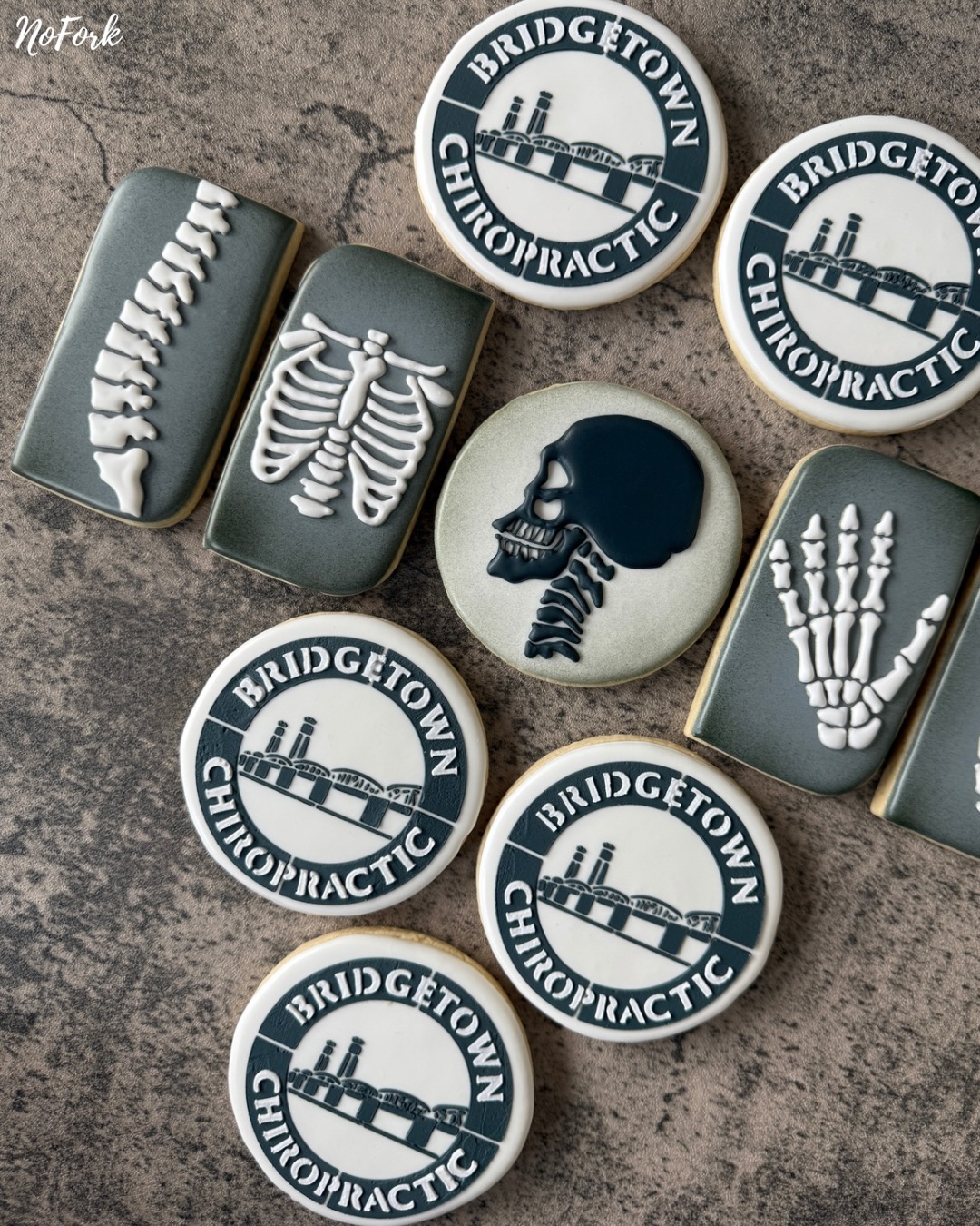 Countless hours slouching over cookies & griping icing bags has us in knots 🥴🥨
Thank you James Taylor & the whole @bridgetownchiropractic team for the stellar care snapping me back into place over the years to keep those cookies coming! 🩻💀🤍
#nofork #celebratingmadeeasy #eatwithyourhands #noutensilsrequired #custombakery