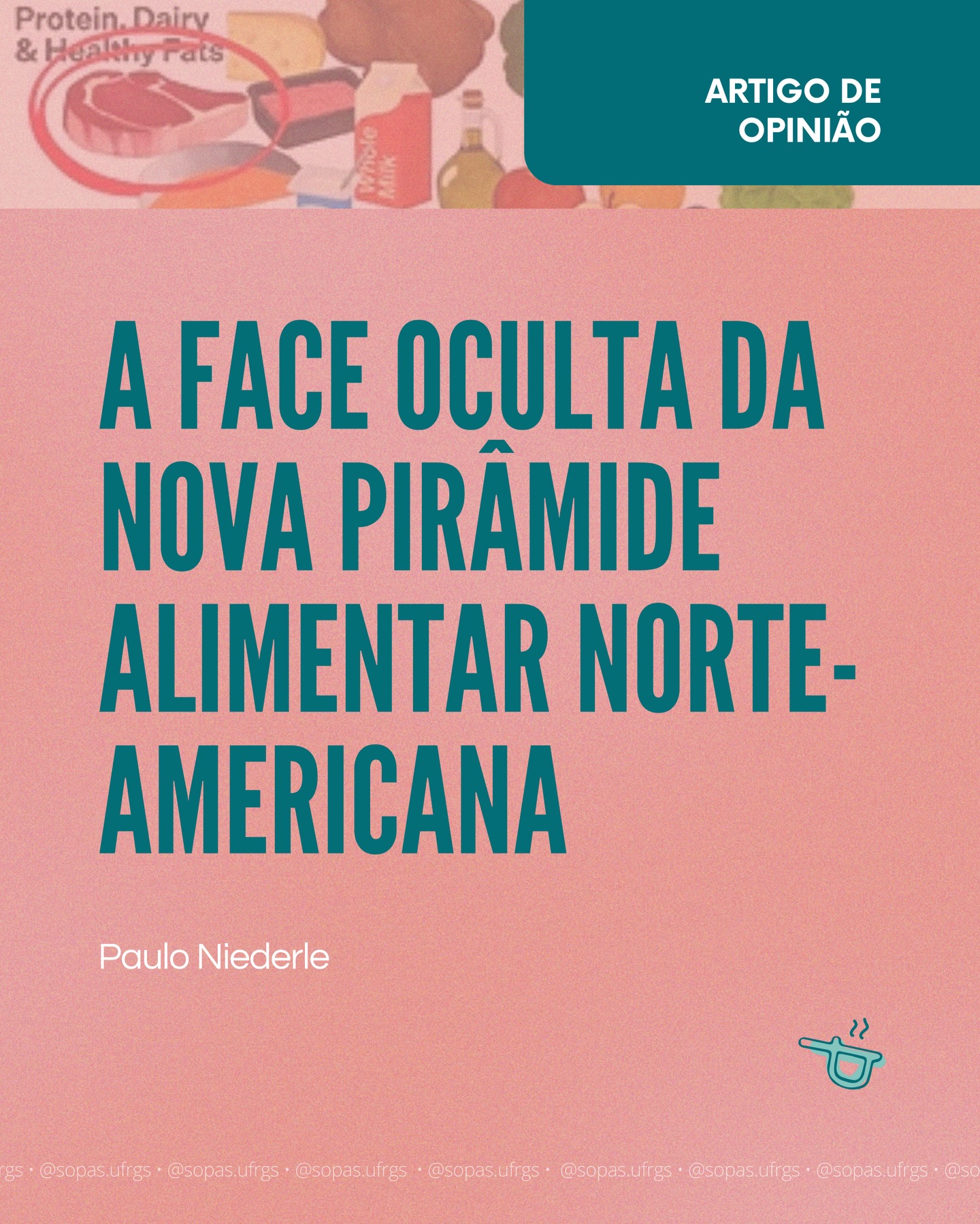 📚 Paulo Niederle, professor do Sopas, analisa os efeitos políticos e sociais da publicação do novo Dietary Guidelines for Americans
No artigo publicado na página do Sopas, o Niederle discute como o lançamento do guia alimentar norte-americano reacendeu controvérsias que vão muito além do campo nutricional. Mais do que disputas sobre proteínas, ultraprocessados ou gorduras, Niederle argumenta que o documento se tornou um gatilho para uma guerra de narrativas, amplificada pelas redes sociais, que opõe críticas aos ultraprocessados a discursos publicitários em defesa do consumo de carne e produtos de origem animal.
Por fim, alerta que, independentemente das disputas futuras sobre evidências nutricionais, o principal efeito já produzido é a erosão da confiança nas instituições, abrindo espaço para a proliferação de dietas milagrosas e discursos antiestatais — uma marca recorrente do governo Trump.
Acesse o texto completo no nosso site (link na bio!).