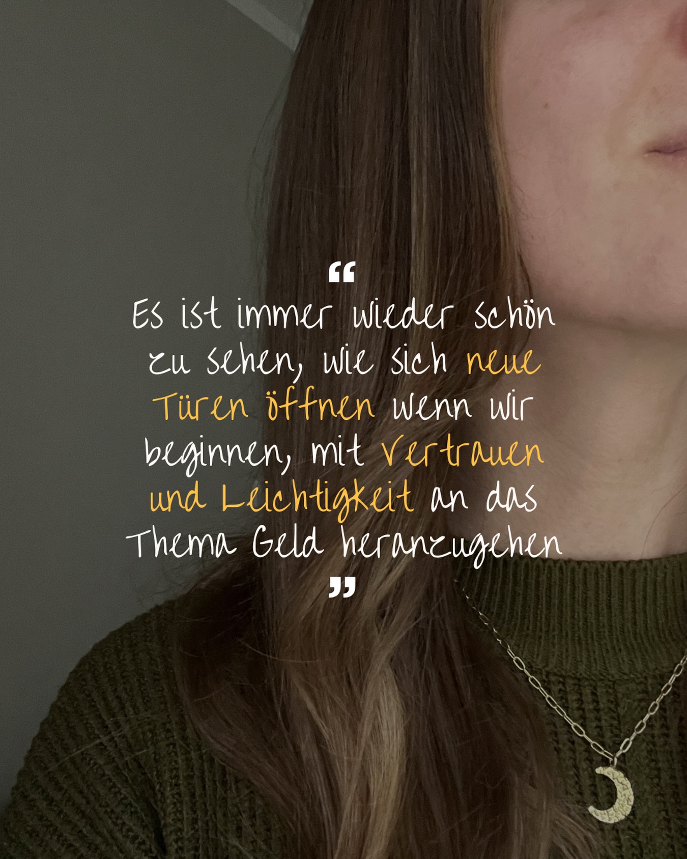 Dieses Feedback kam vor Kurzem von einer Kundin - und es beschreibt sehr gut, was passiert, wenn wir aufhören, Geld zu vermeiden oder es Tod zu schweigen und stattdessen anfangen, hinzuschauen und uns selbst zu vertrauen.
Nicht, weil plötzlich mehr Geld da ist.
Sondern weil sich unsere innere Haltung verändert.
Weil Entscheidungen klarer werden und weil wir merken: „Ich muss da nicht mehr alleine durch“
Genau dafür öffne ich gerade wieder den ✨Soulful Moneycircle✨
Ein Raum für Frauen, die ihr Geldthema nicht länger alleine tragen wollen und spüren, dass es nicht noch mehr Wissen braucht, sondern Bewusstsein, Integration und Austausch. 🧡
Wenn dich das ruft, schreib mir eine Nachricht mit MONEYCIRCLE und ich schicke dir alle Infos zu 💌
FEMALEFINANCE
WOMENCIRCLE
MONEY