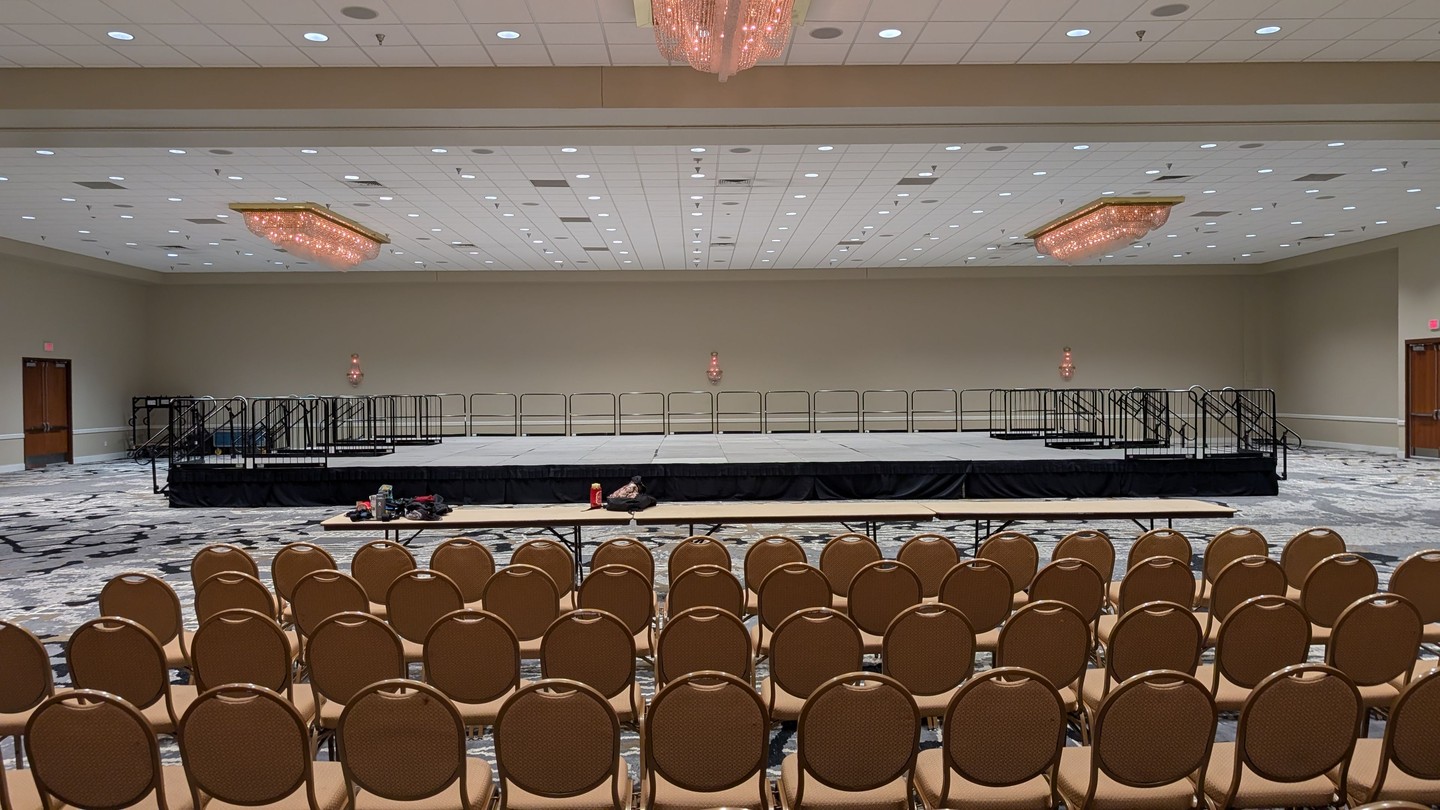 💃✨ Dance competition season is officially underway at the @durhamconventioncenter! ✨💃
We built a massive 40′ × 32′ stage with six 8′ × 8′ wings for @turnitupdance — designed to give dancers the space, safety, and presence they deserve.
Big builds, fast turnarounds, and show-ready results. Let’s dance! 🕺🎶
#EventProduction #StageBuild #DanceCompetition #TurnItUpDanceChallenge #DurhamConventionCenter #EventPros #BehindTheScenes #NCEvents #StageDesign #DanceLife #HeronEvents