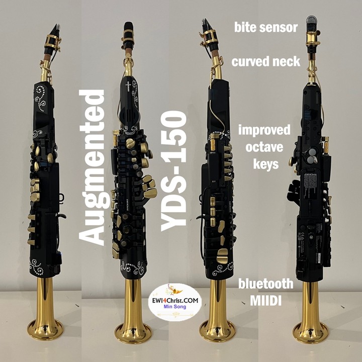 modified Yamaha YDS-150 into a full digital midi soprano saxophone. added a bite sensor and modified the octave keys for better accuracy and faster change. attacked curved neck with a soprano saxophone mouthpiece.
#yds150 #yds150digitalsaxophone #ewi #windcontroller
