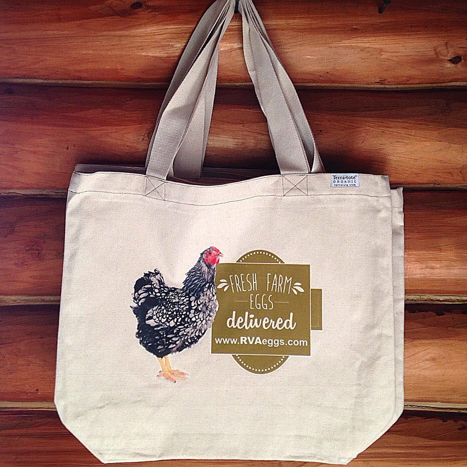 Custom imprint for @terrafirmalandscape #organic #reusablebag #RVAeggs