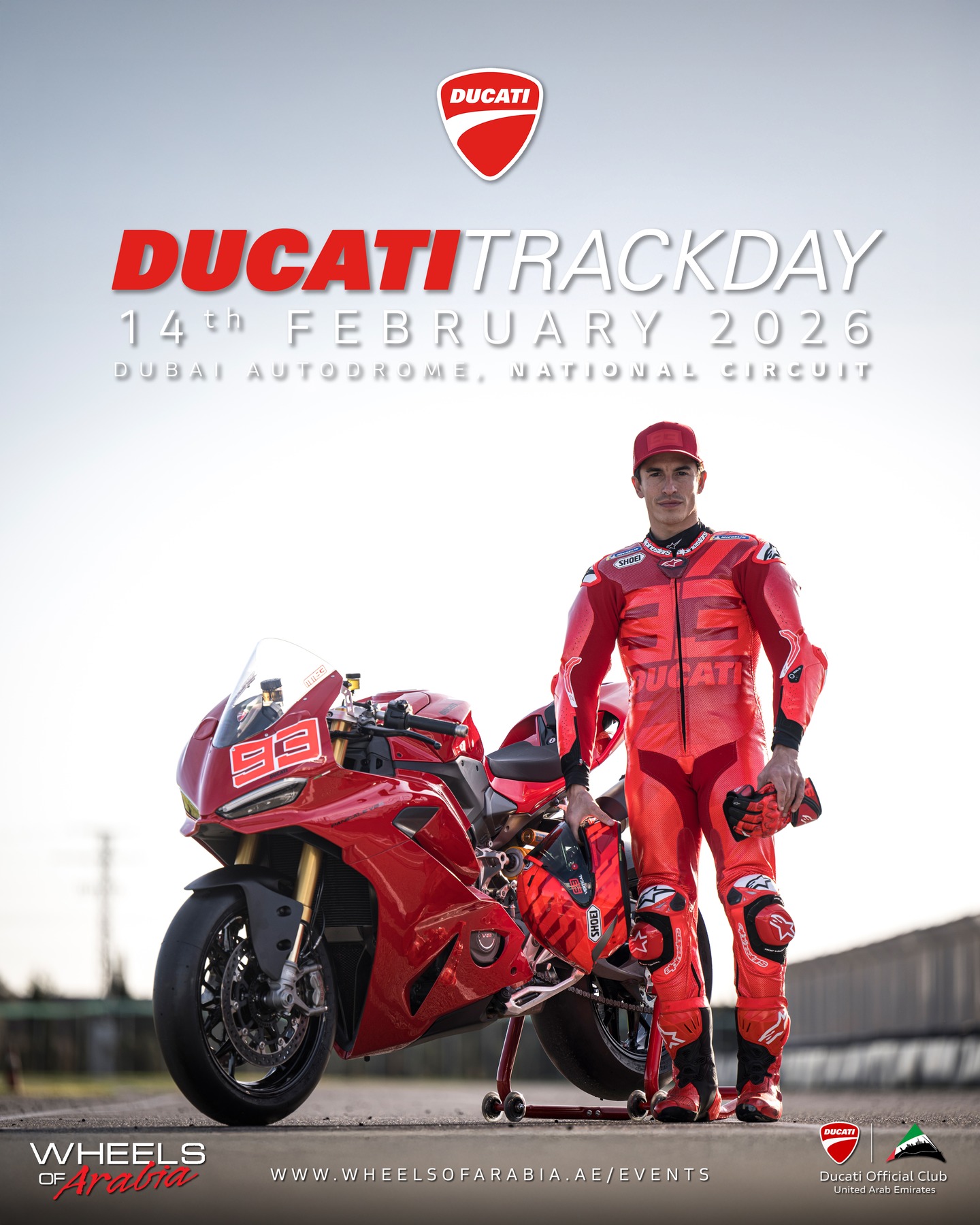 We’re excited to invite you to our upcoming Ducati Track Day on Saturday, 14th February 2026 at Dubai Autodrome! Join Ducati Emirates & Wheels of Arabia for a fantastic day at the track, surrounded by great people, amazing bikes, and pure riding passion.
Registration is now open here: www.wheelsofarabia.ae/events
As usual you will run 4 track sessions on National Circuit and enjoy your bike the way it was meant to be ridden. Event is open to all riders and brands - feel free to bring your friends along. Whether it’s your first time on track or you’re a seasoned rider, this day is all about having fun, building confidence, and sharing the experience with the Ducati family.
If you have any questions, just reach out - we’re happy to help. We can’t wait to see many of you there and spend an unforgettable day together!
#Ducati #DucatiEmirates #DucatiDubai #WheelsofArabia #DucatiTrackDay