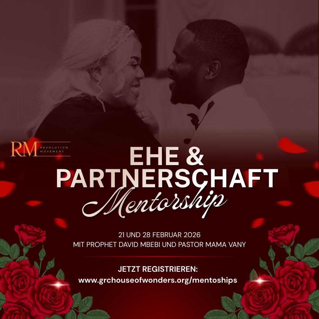 Ehe beginnt nicht am Traualtar.
Sie beginnt bei Klarheit, Reife und Verantwortung.
Das Ehe & Partnerschaft Mentorship richtet sich an Singles, Paare und Ehepartner, die Beziehung nicht romantisieren, sondern bewusst aufbauen und richtig führen wollen.
📅 Februar 2026 | via Zoom
👉 Anmeldung: www.grchouseofwonders.org/mentorships