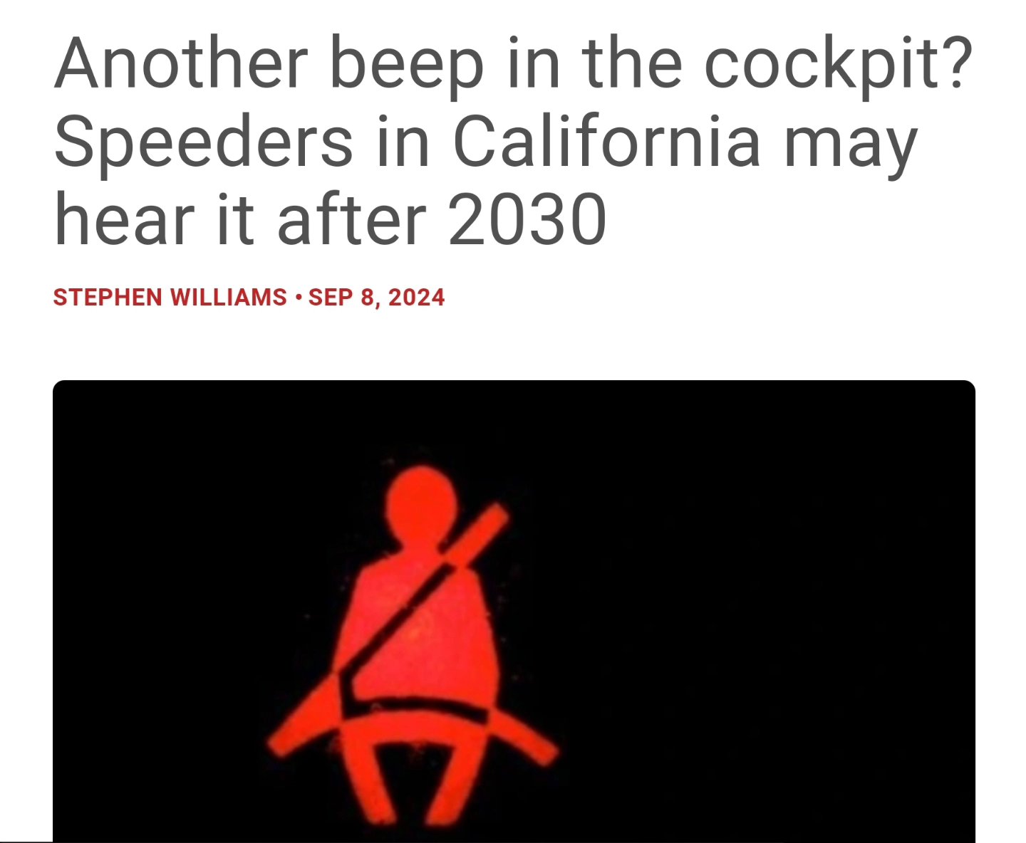 Damn man, Cali yall good over there? They always trying new stuff on yall! Now ya car gonna alert you that you speeding? Another audible noise I could give a famn about! Yall cool with this?