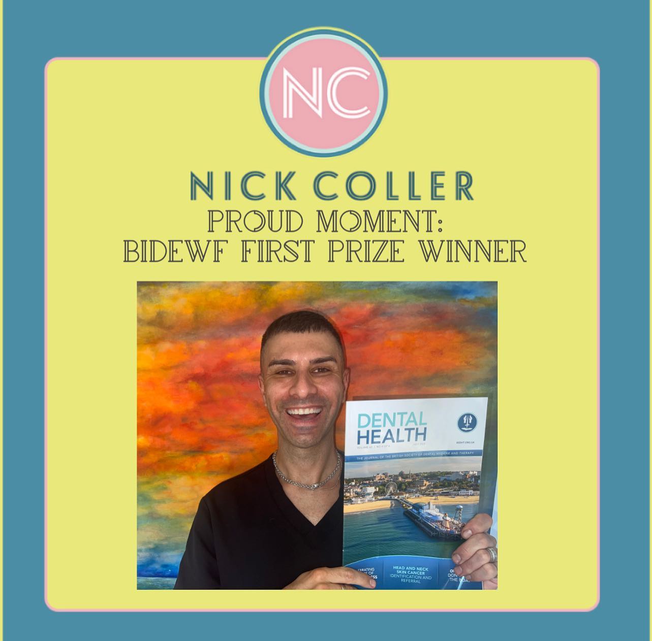 I’m thrilled to announce that my article on Head and Neck Cancer which was recently published in Dental Health Magazine has been awarded first prize by the British and Irish Dental Editors and Writers Forum in the graduate category.
Communication has always been one of the parts or my job I love the most. I’m proud and touched to have been selected.
.
.
.
.
.
.
#melanoma #melanomaawareness #skincancer #skincancerawareness #skincancerprevention #basalcellcellcarcinoma #squamouscellcarcioma #dentalauthor #dentalhealthmagazine