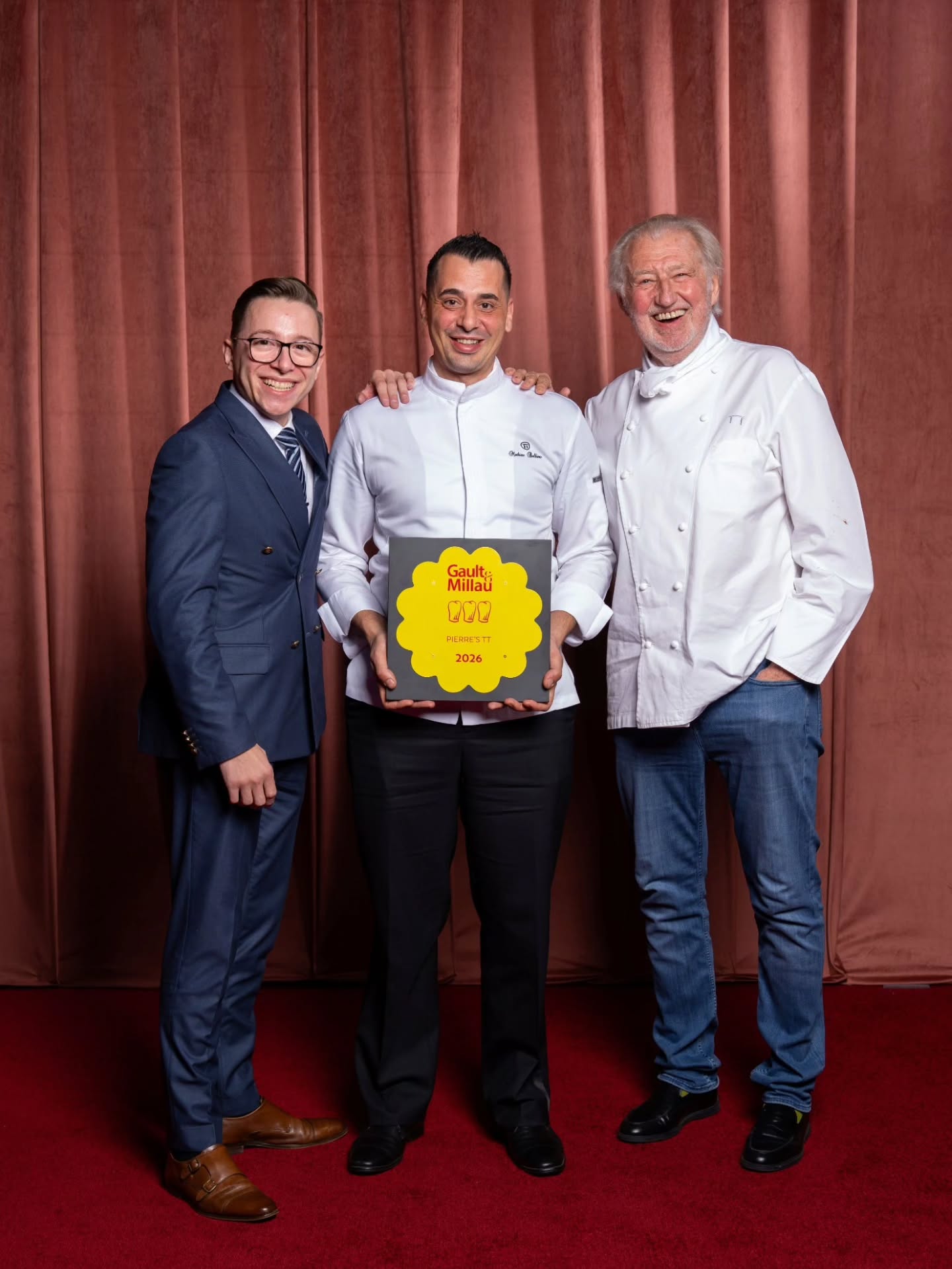 We are thrilled to share an incredible milestone for 2026, Pierre’s TT has been awarded three toques by @gaultmillauuae, made even more special with Chef @pierregagnaire here in person celebrating alongside our team.
Guided by Chef @pierregagnaire’s creative vision, alongside Chef de Cuisine @mathieubalbino and our dedicated team, we continue to cook with passion, creativity, and an unwavering commitment to excellence. Thank you to our guests and friends for being part of this journey. We can’t wait to welcome you back to Pierre’s TT and share what’s next.
#pierrestt #gaultmillau #gaultmillauuae #gaultmillauuae26 #threetoques