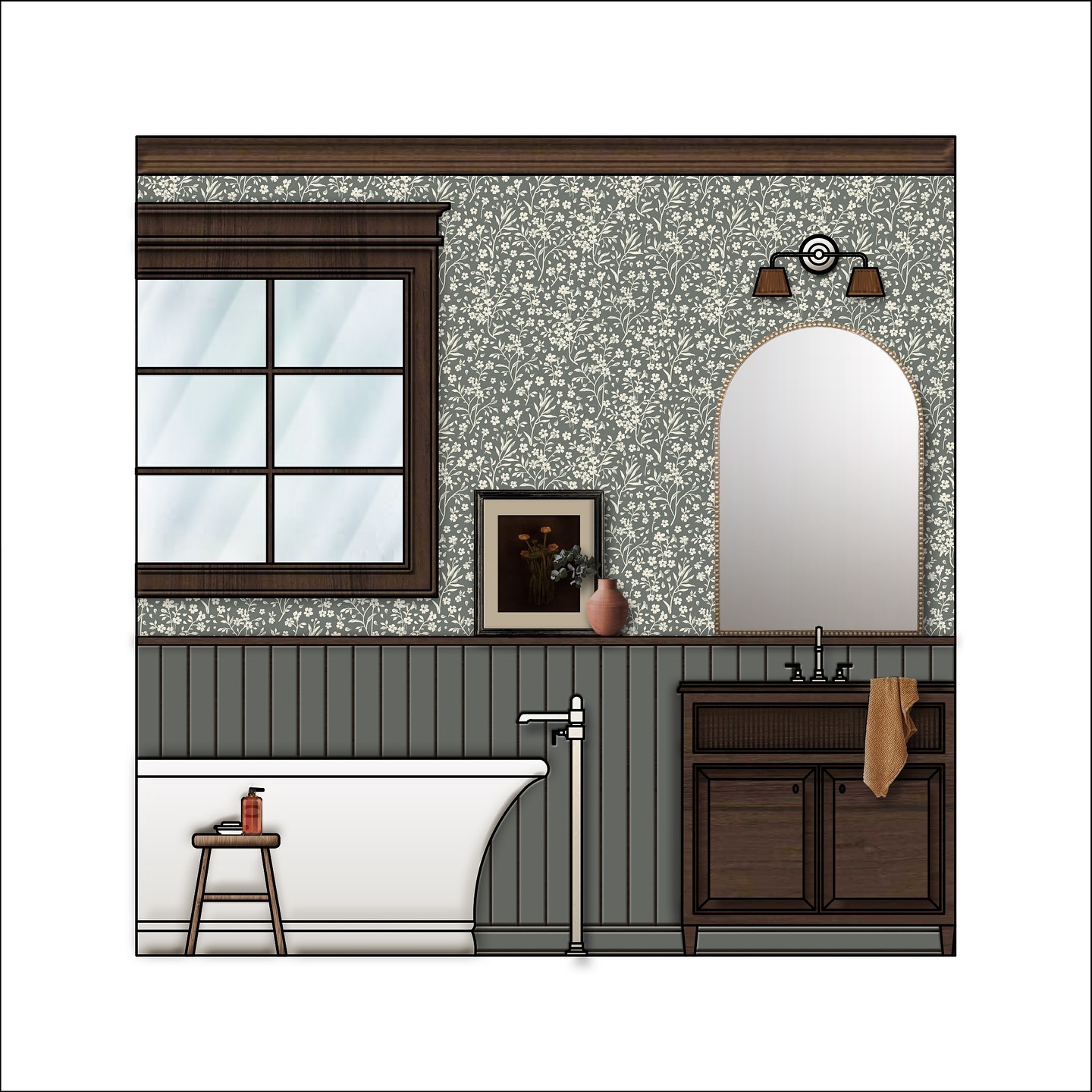 A rendered update on this elevation from a couple weeks ago. Loving these colors right now for a nice soothing look.