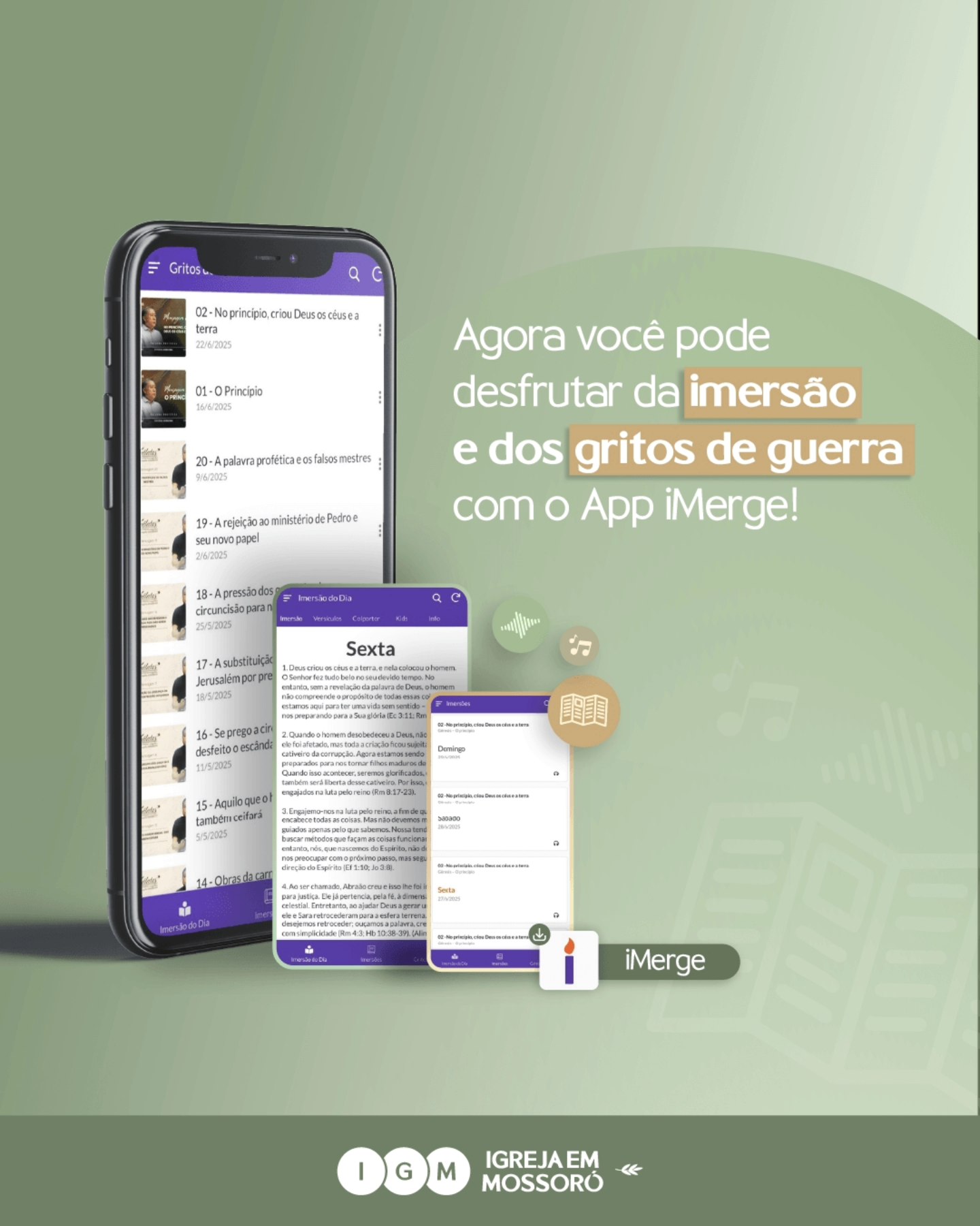 Você sabia?
Agora ficou ainda mais fácil acessar a Imersão Diária e os Gritos de Guerra!
Em vez de procurar as mensagens nas conversas do WhatsApp, você pode usar um aplicativo exclusivo para isso:
Basta clicar no link que está em nosso perfil que o app já baixa direto.
Pronto, é só isso! Tenha a Palavra de Deus organizada e acessível todos os dias, na palma da sua mão. 🙌✨